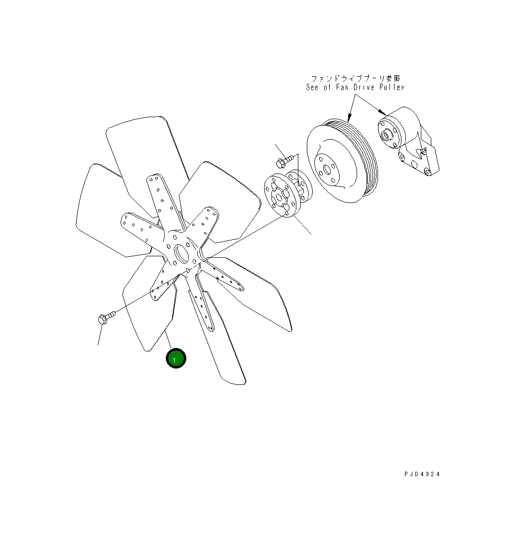 Вентилятор охлаждения 600-633-0580 Komatsu