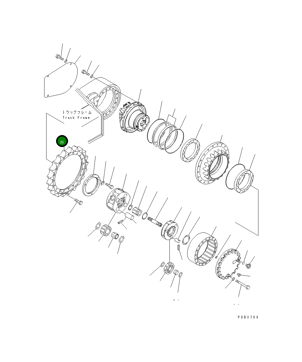 Ведущая звезда 20Y-27-11581 Komatsu