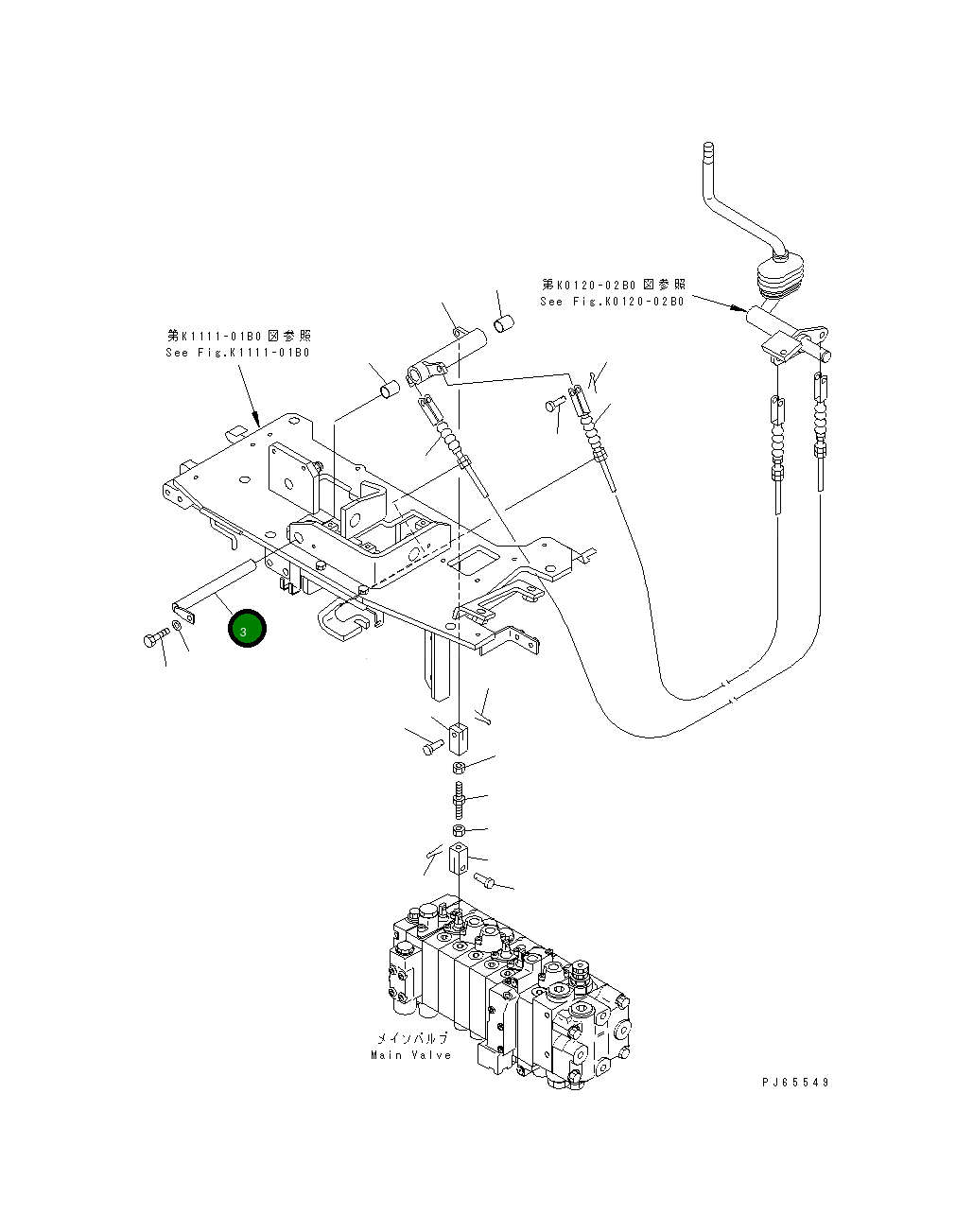 Вал 22J-43-15241 Komatsu