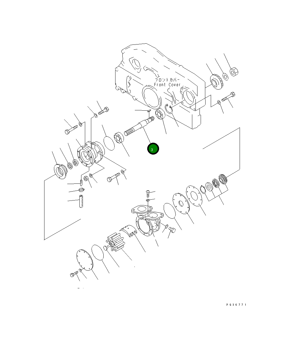 Вал KY15903-50520 Komatsu