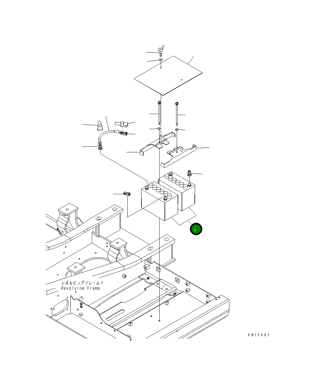 Аккумулятор WET (95D31R) 203-06-67260 Komatsu