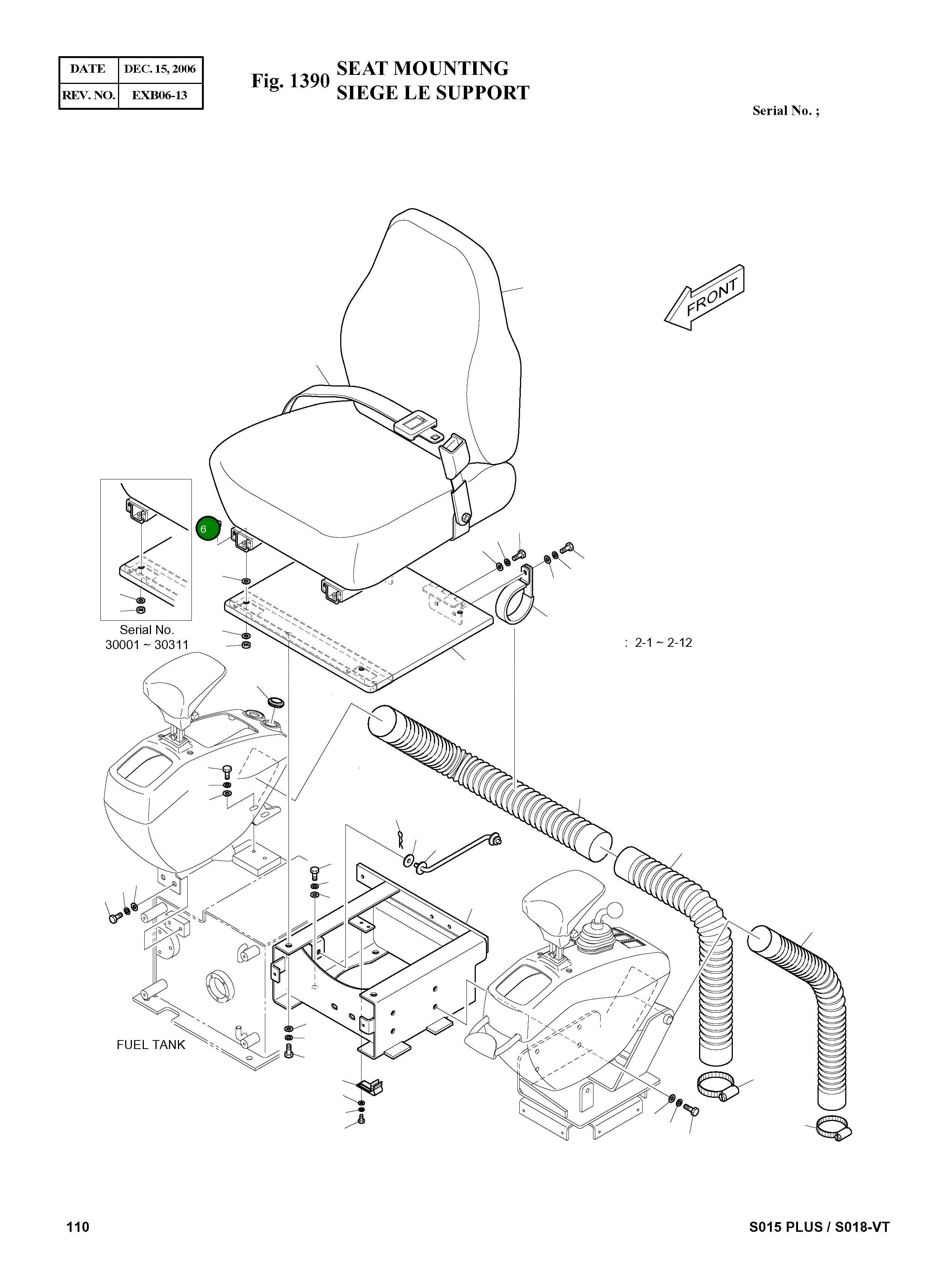 Болт M8X1.25 120-00326 Komatsu