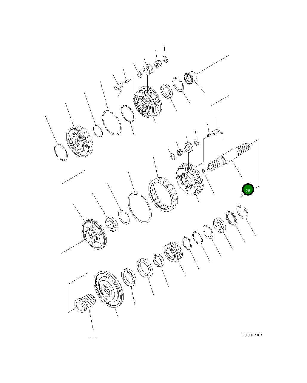 Вал 17A-15-12123 Komatsu