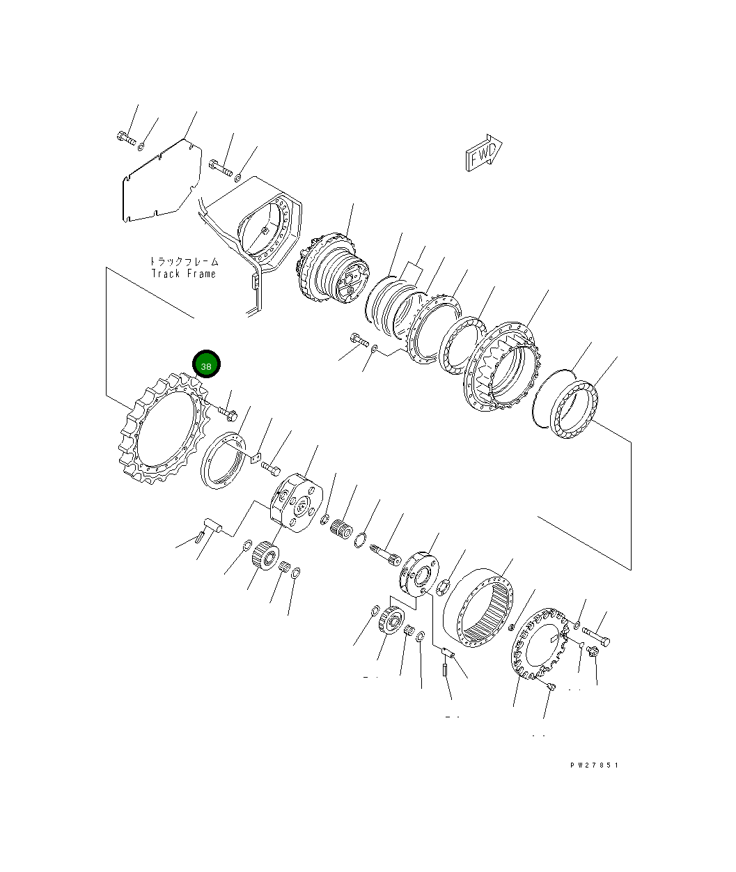 Ведущая звезда 207-27-61210 Komatsu