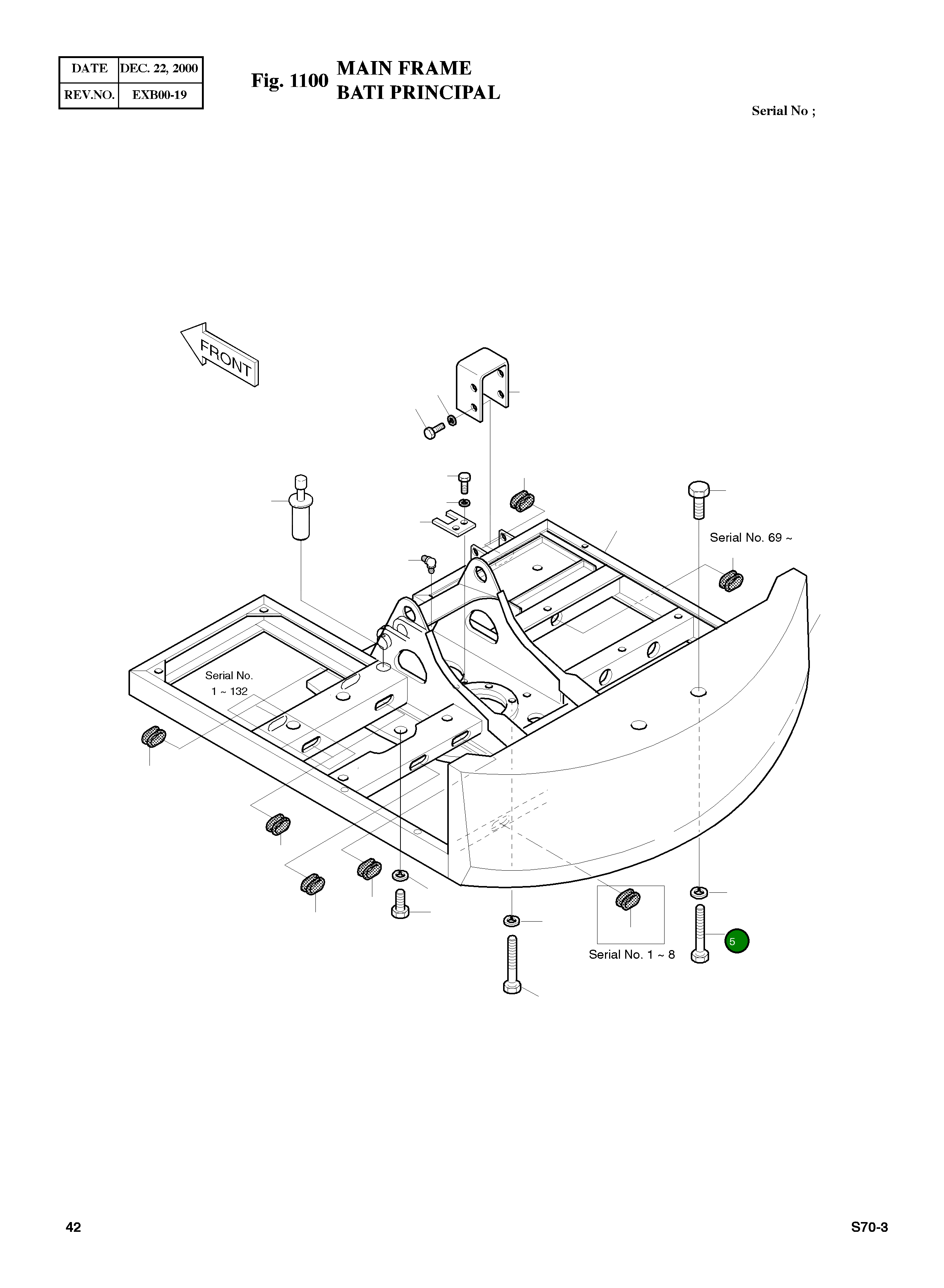 Болт M27X3.0X200 2120-2122 Komatsu