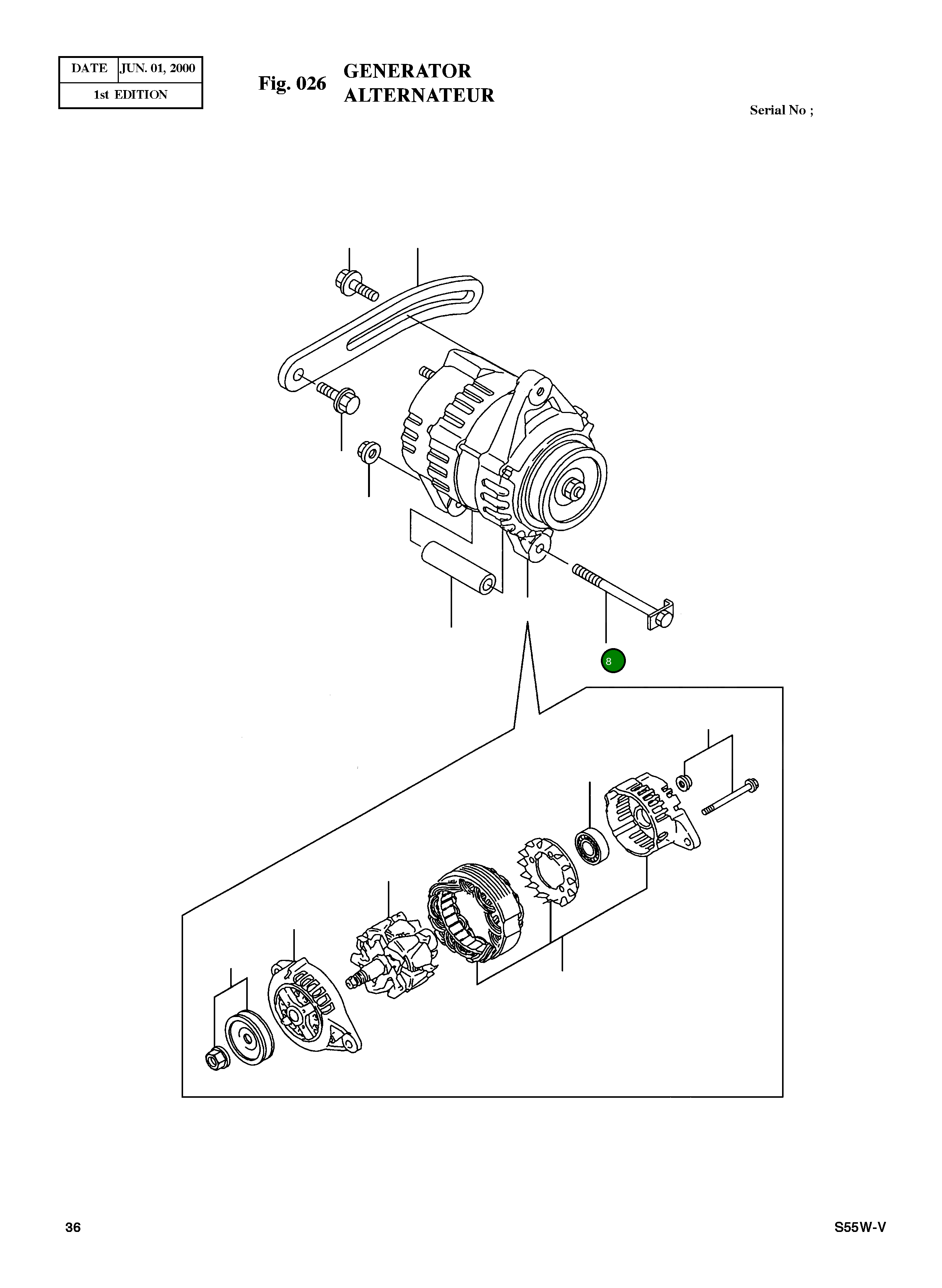 Болт M8X110 129136-77251 Komatsu