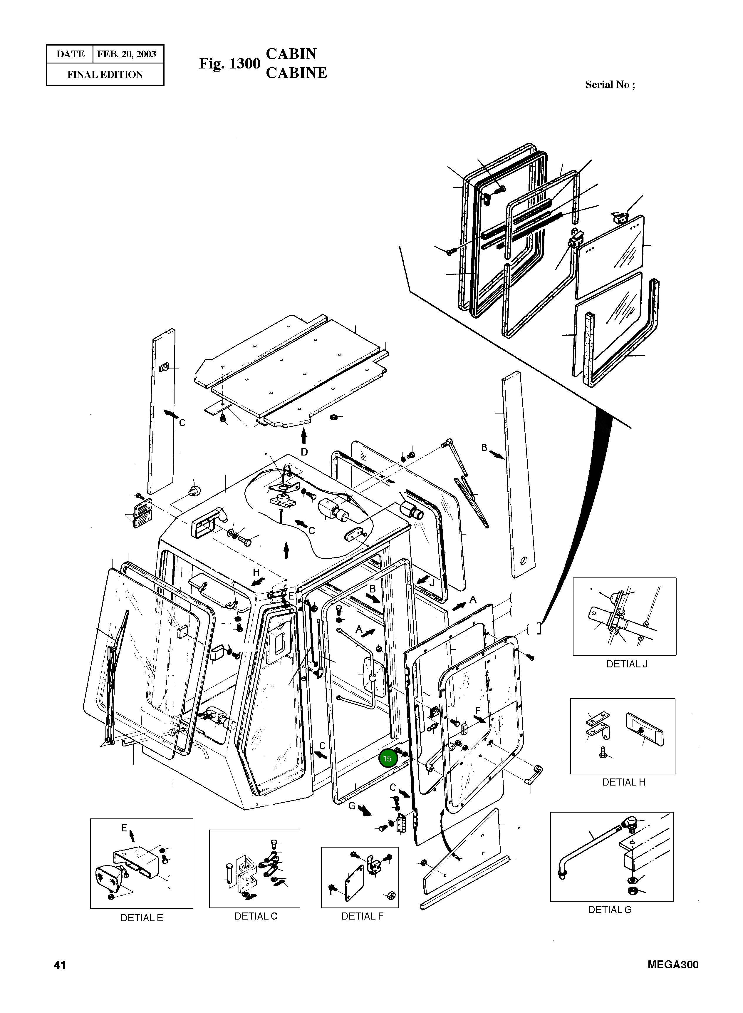Болт M5X0.8X32 S0503753 Komatsu