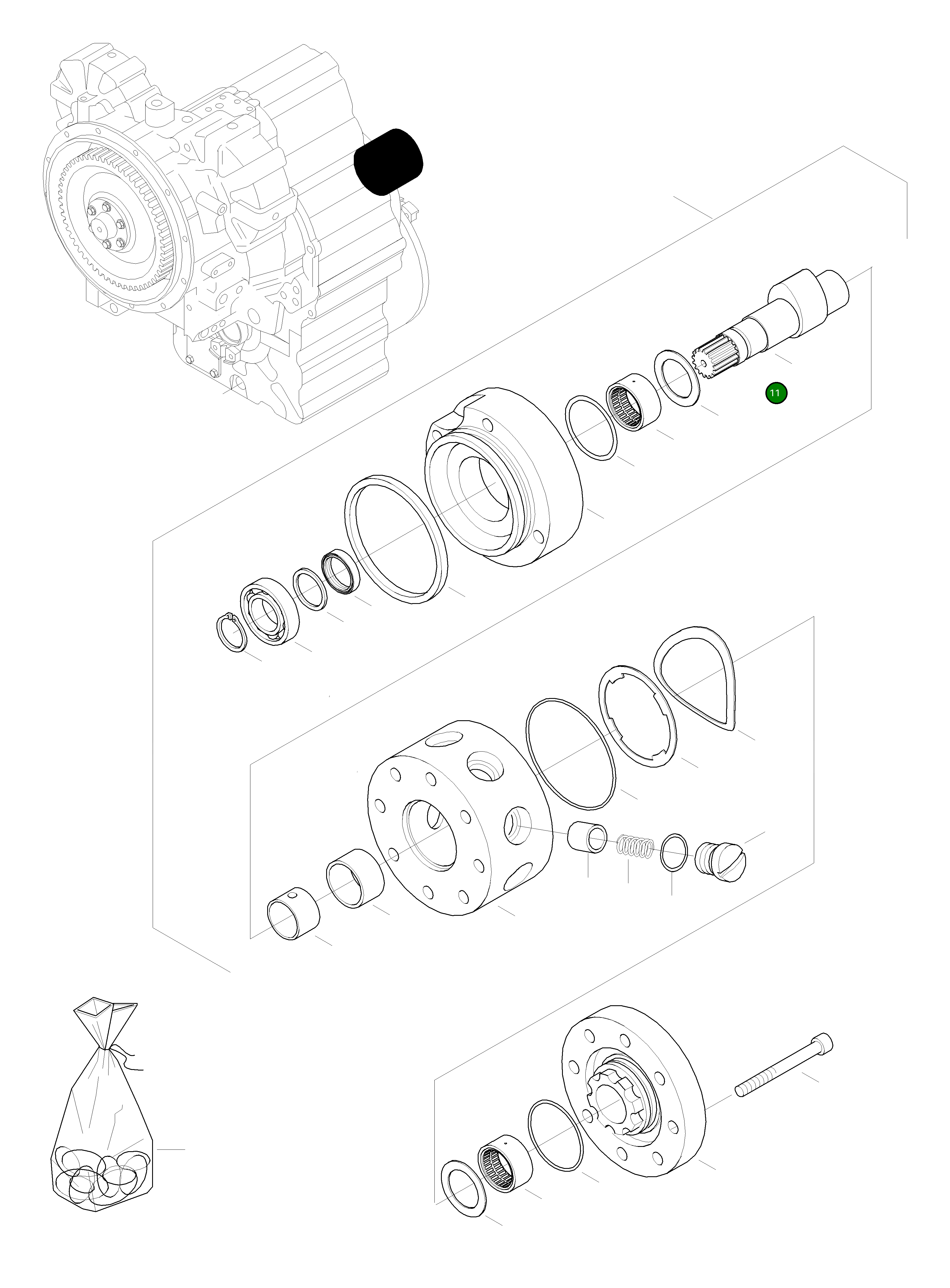 Вал 423-N24-HP01 Komatsu