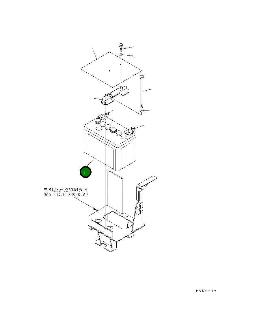 Аккумулятор (95D31R) 22M-06-12130 Komatsu