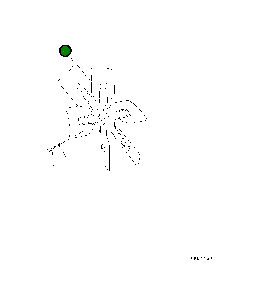 Вентилятор охлаждения 600-643-1351 Komatsu