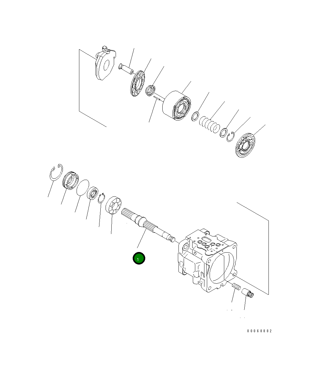 Вал 708-3S-12121 Komatsu