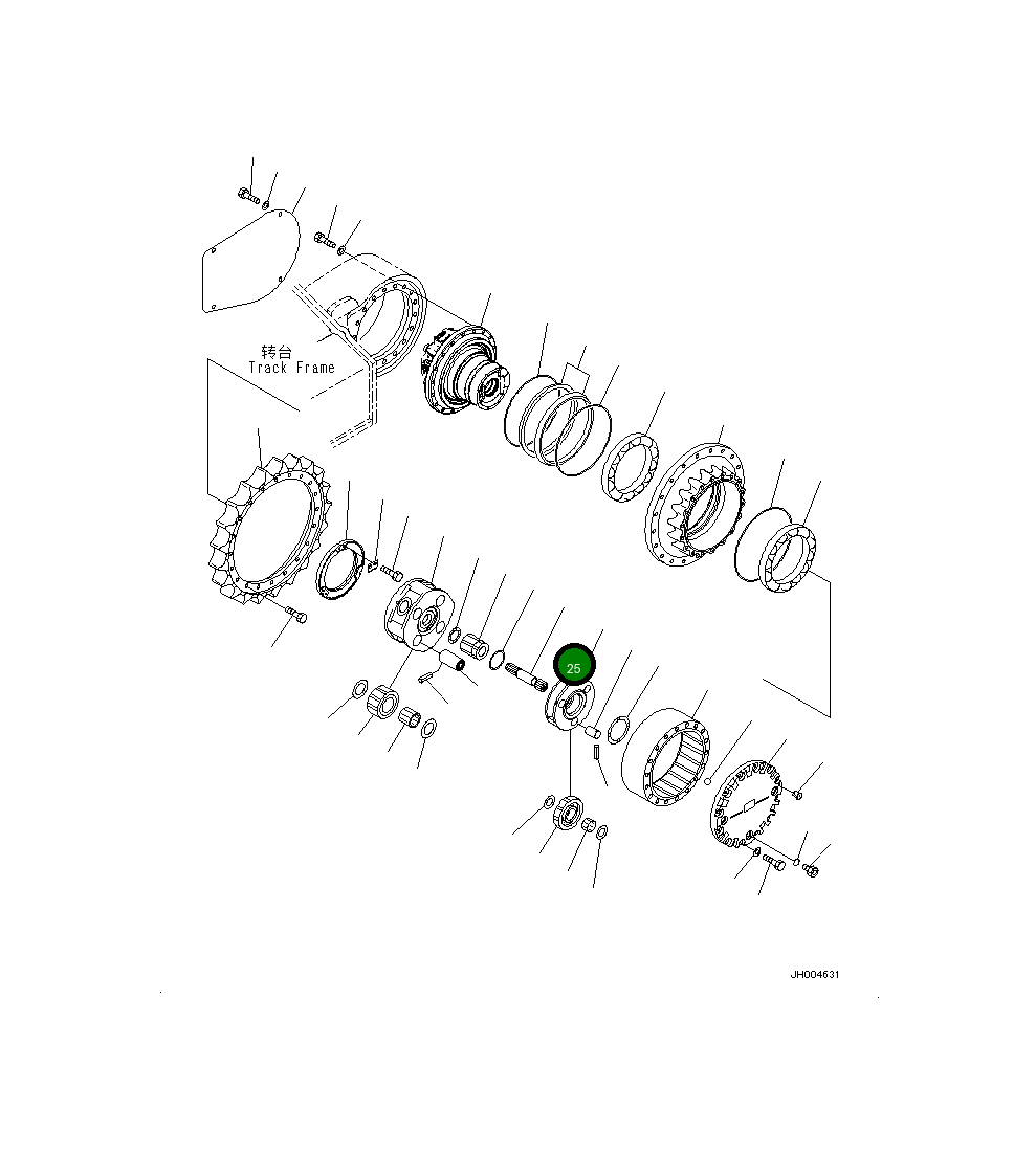 Вал 20Y-27-42110 Komatsu