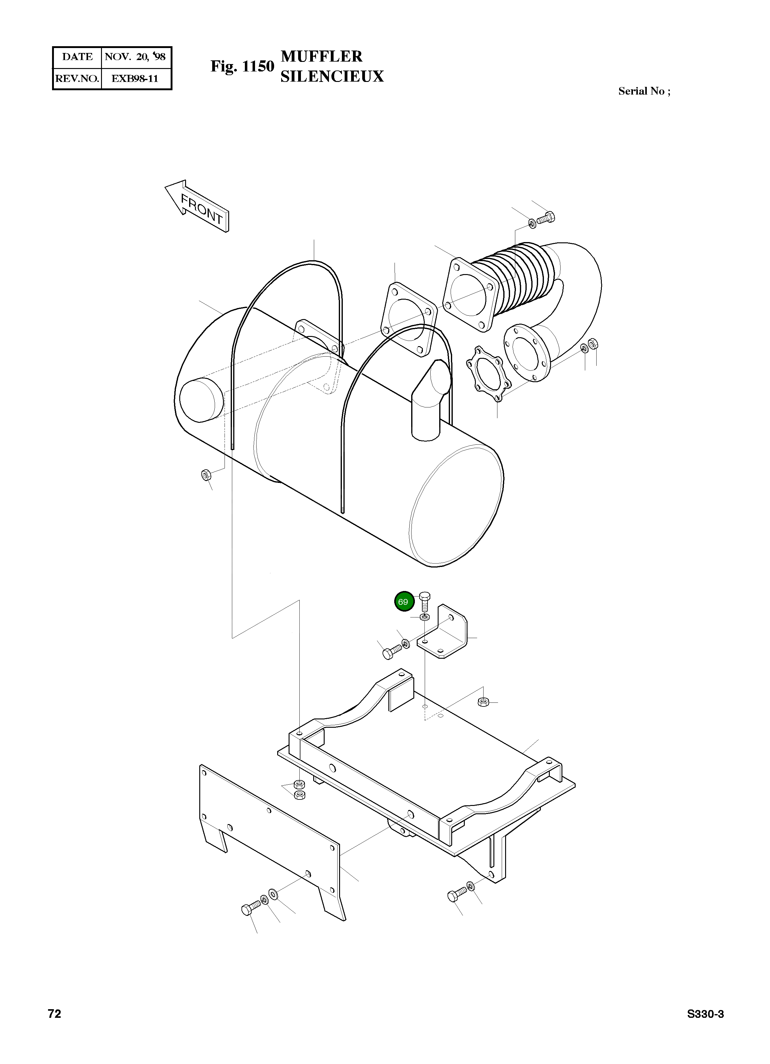 Болт M12X1.25X30 S0715253 Komatsu
