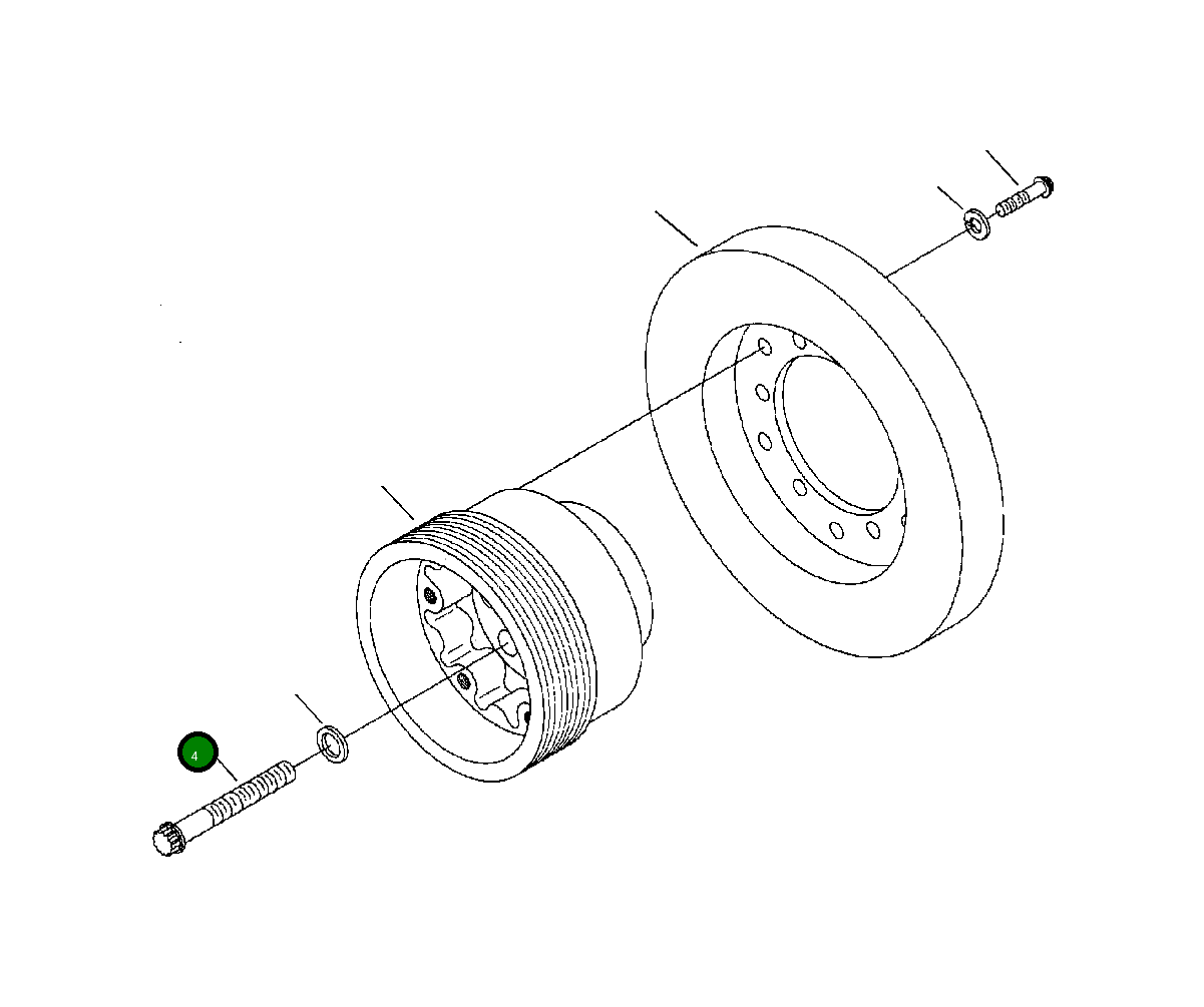 Болт (3/4-16x4 1/2 INCH) 1307 747 H1 Komatsu