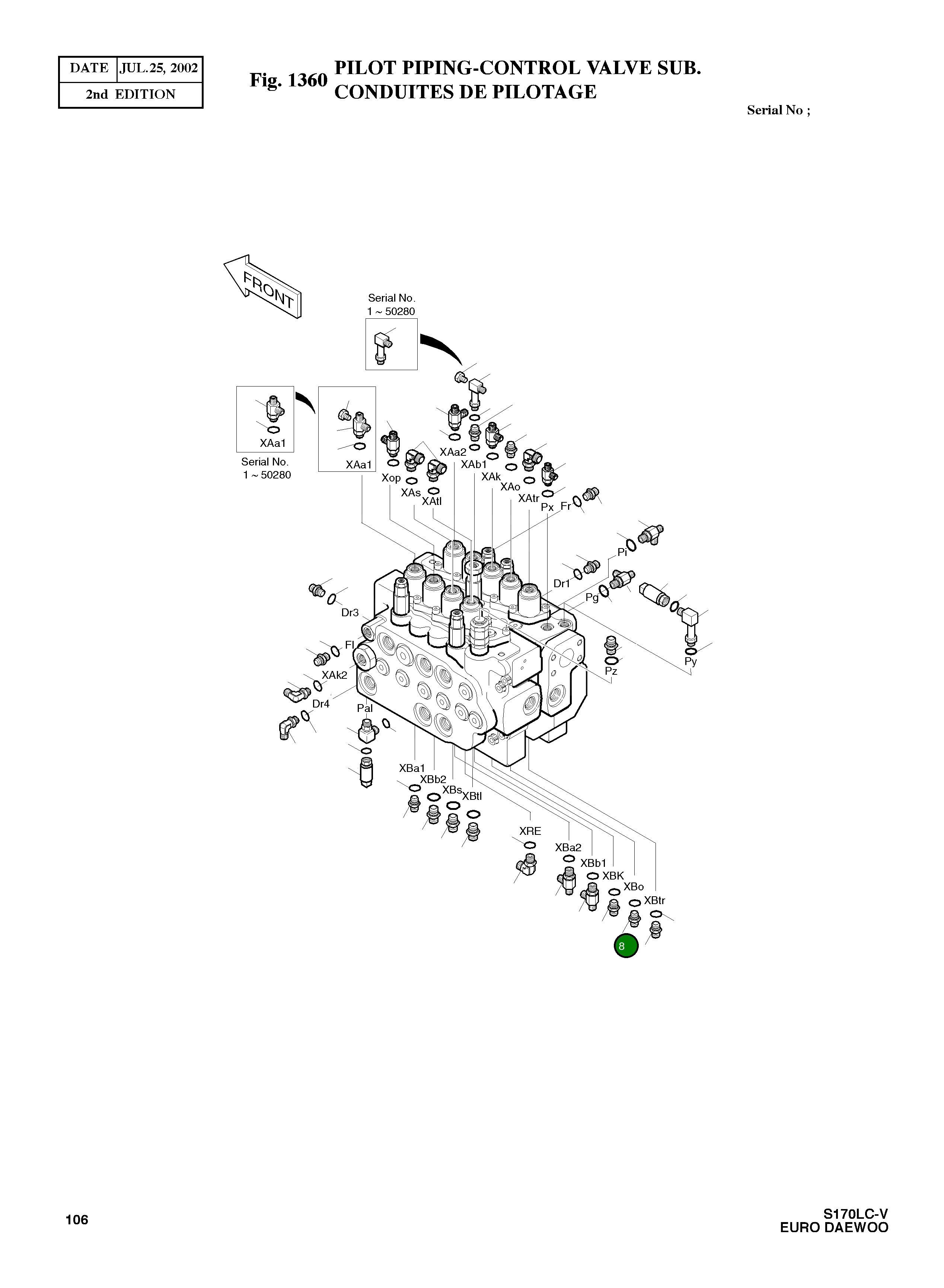 Адаптер PFO3/8-PF1/4 2181-1126D96 Komatsu