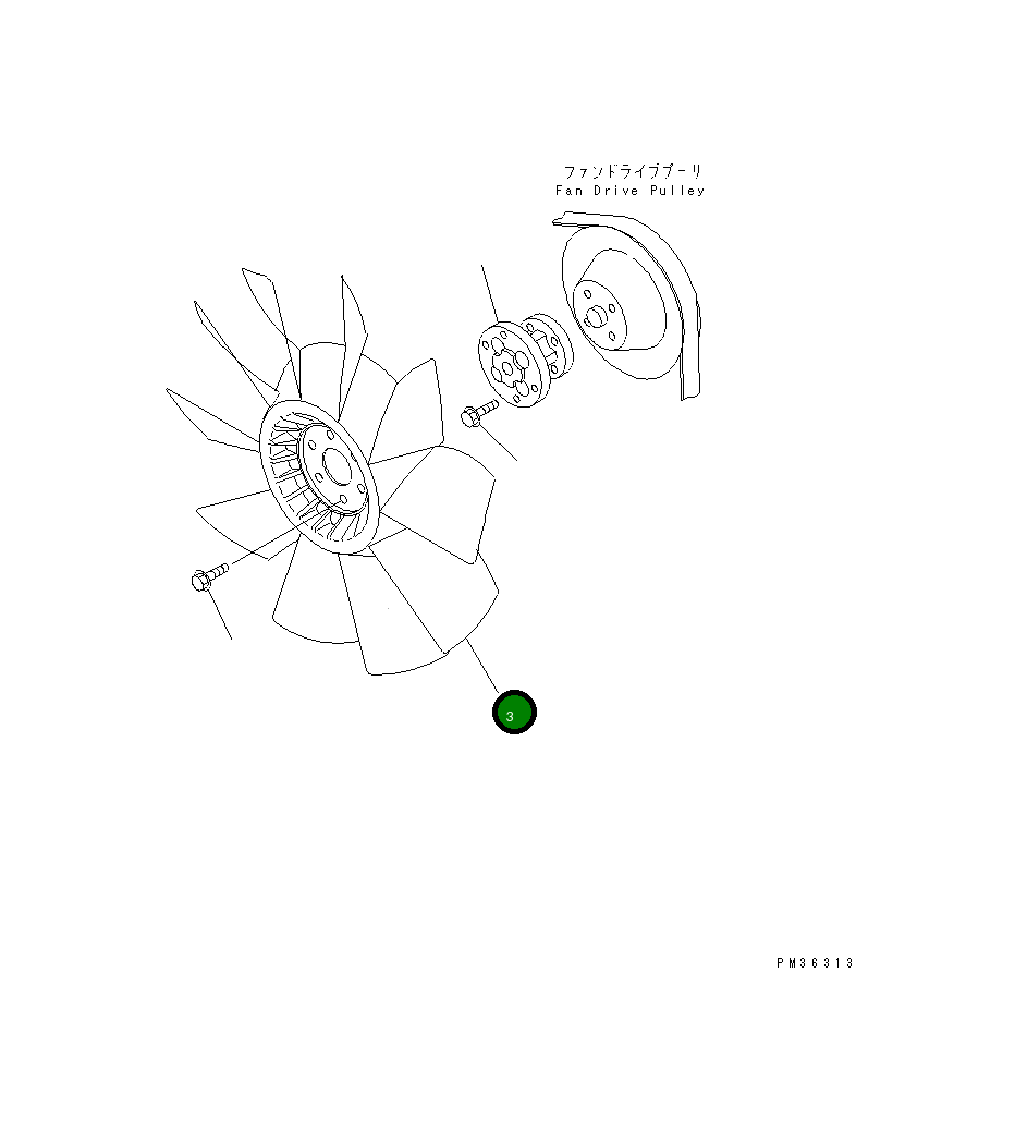 Вентилятор охлаждения 600-625-7550 Komatsu