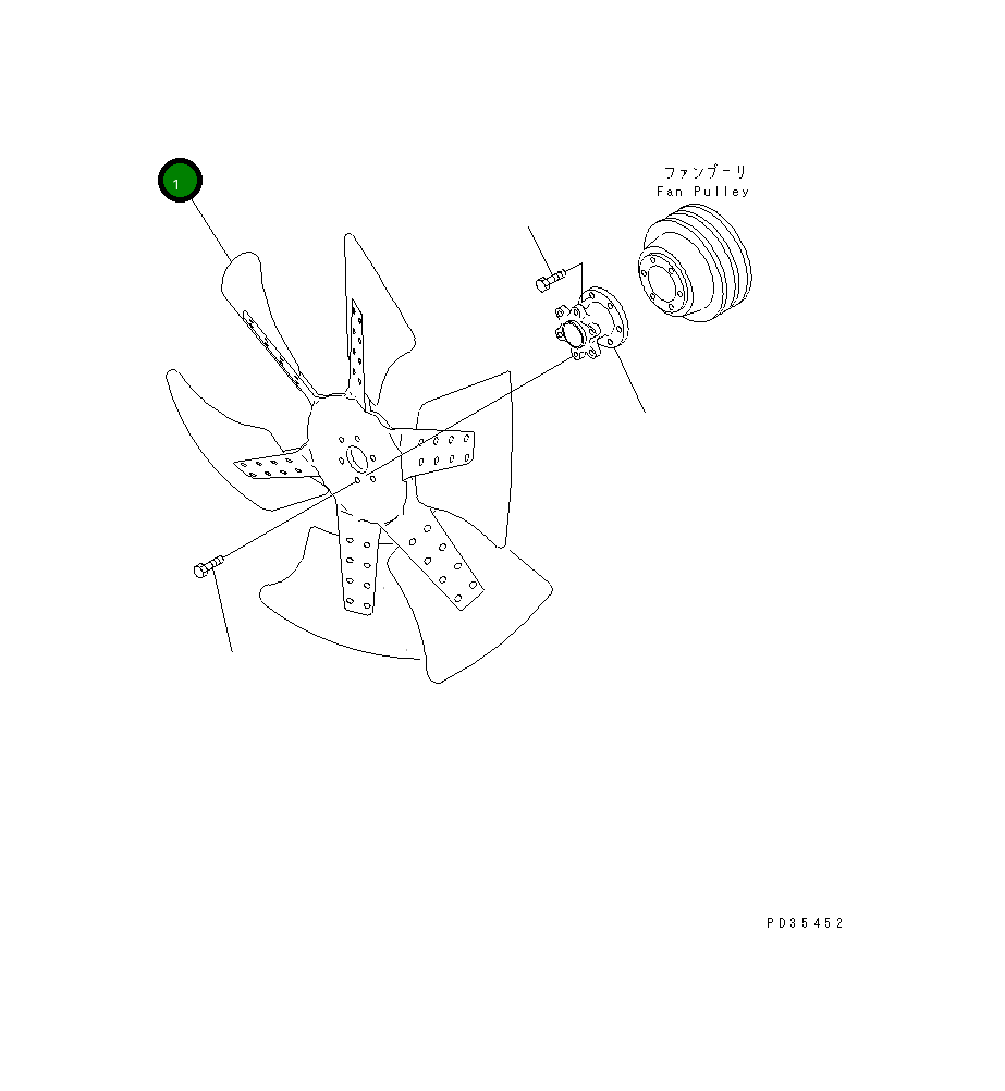Вентилятор охлаждения 600-635-7800 Komatsu