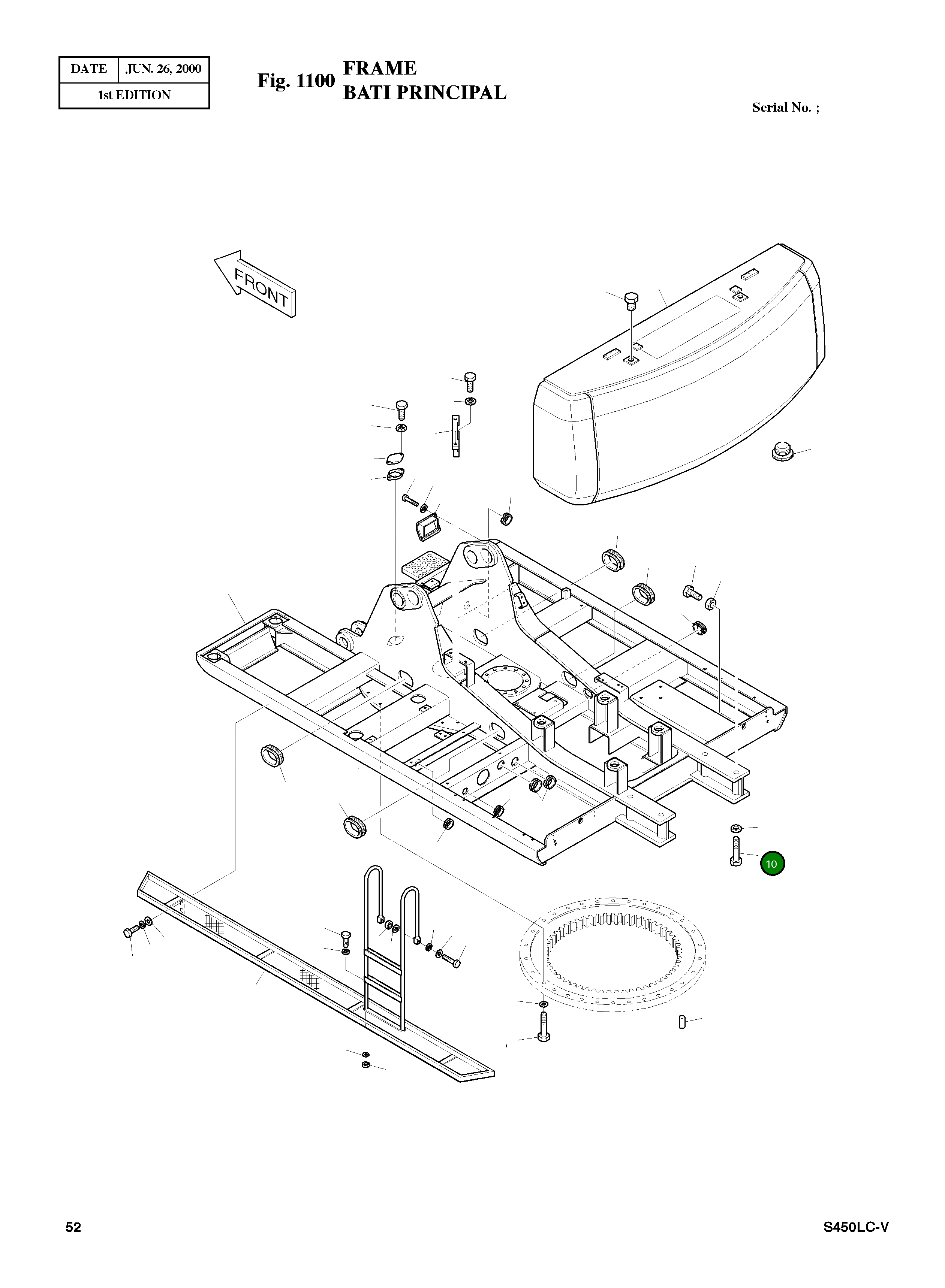 Болт M39X3.0X390 120-00045 Komatsu