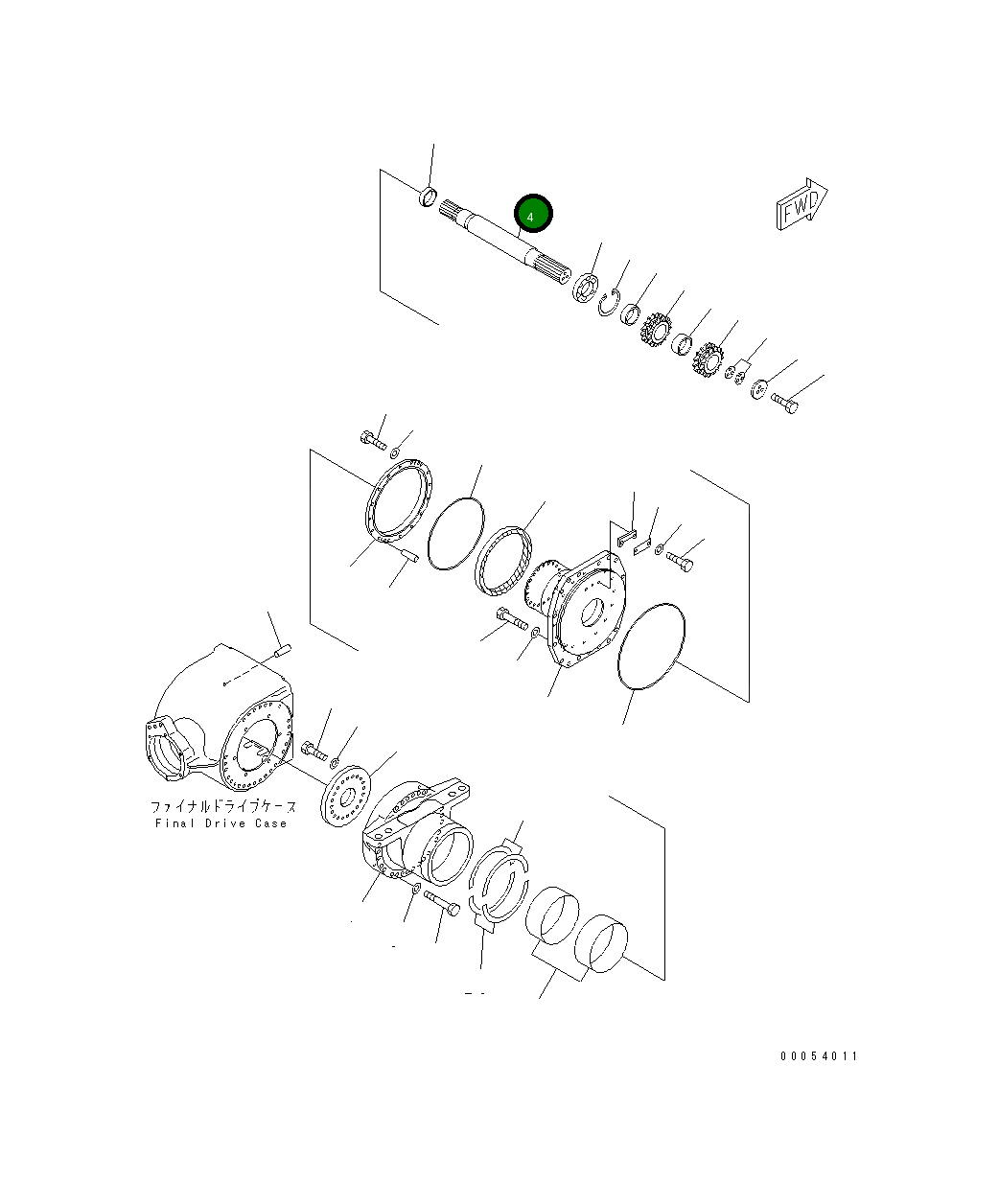 Вал 23B-22-31232 Komatsu