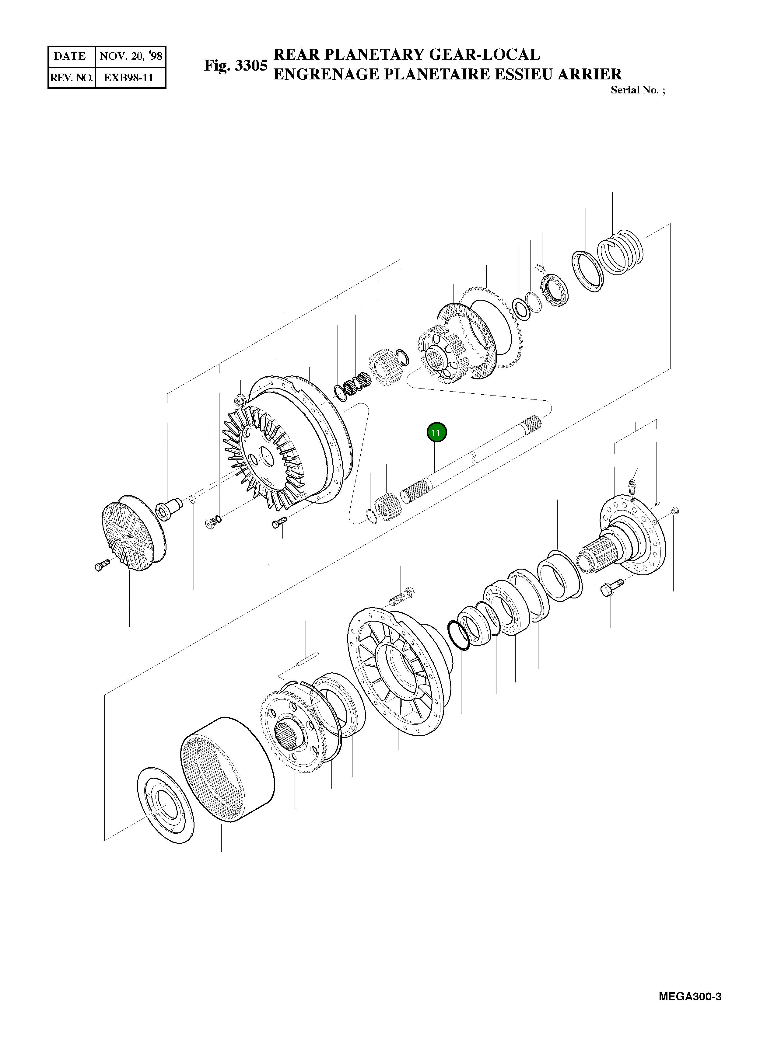 Вал 4112-7009 Komatsu