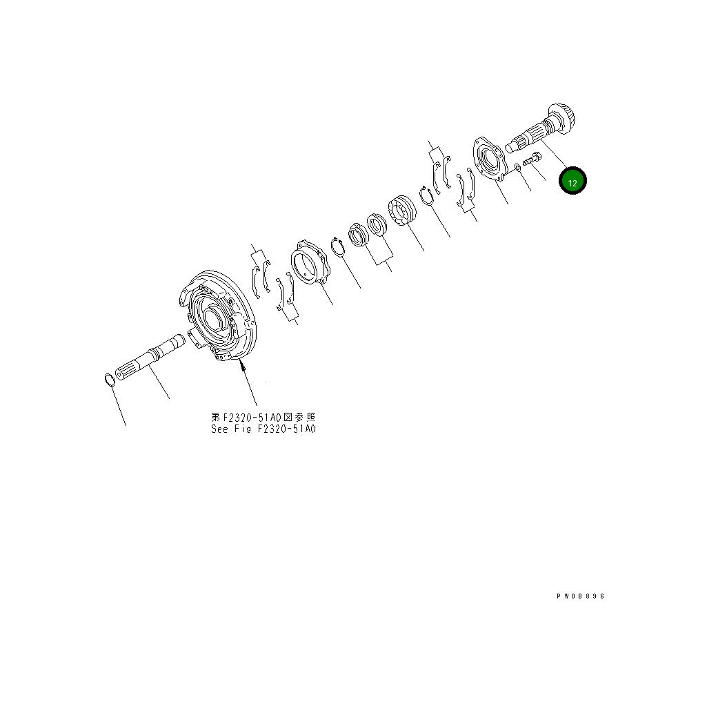 Вал 14X-15-12931 Komatsu