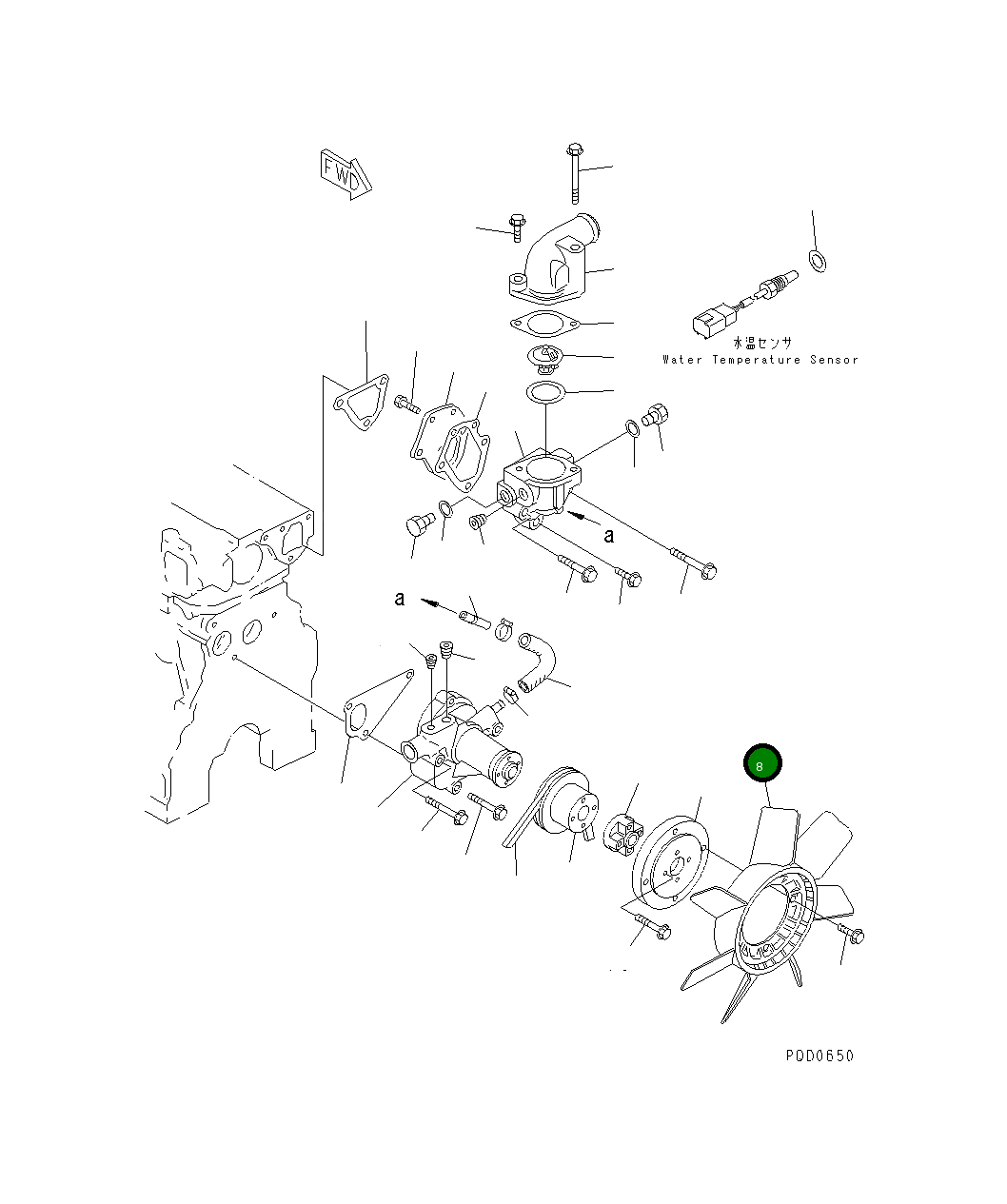 Вентилятор охлаждения YM129612-44740 Komatsu