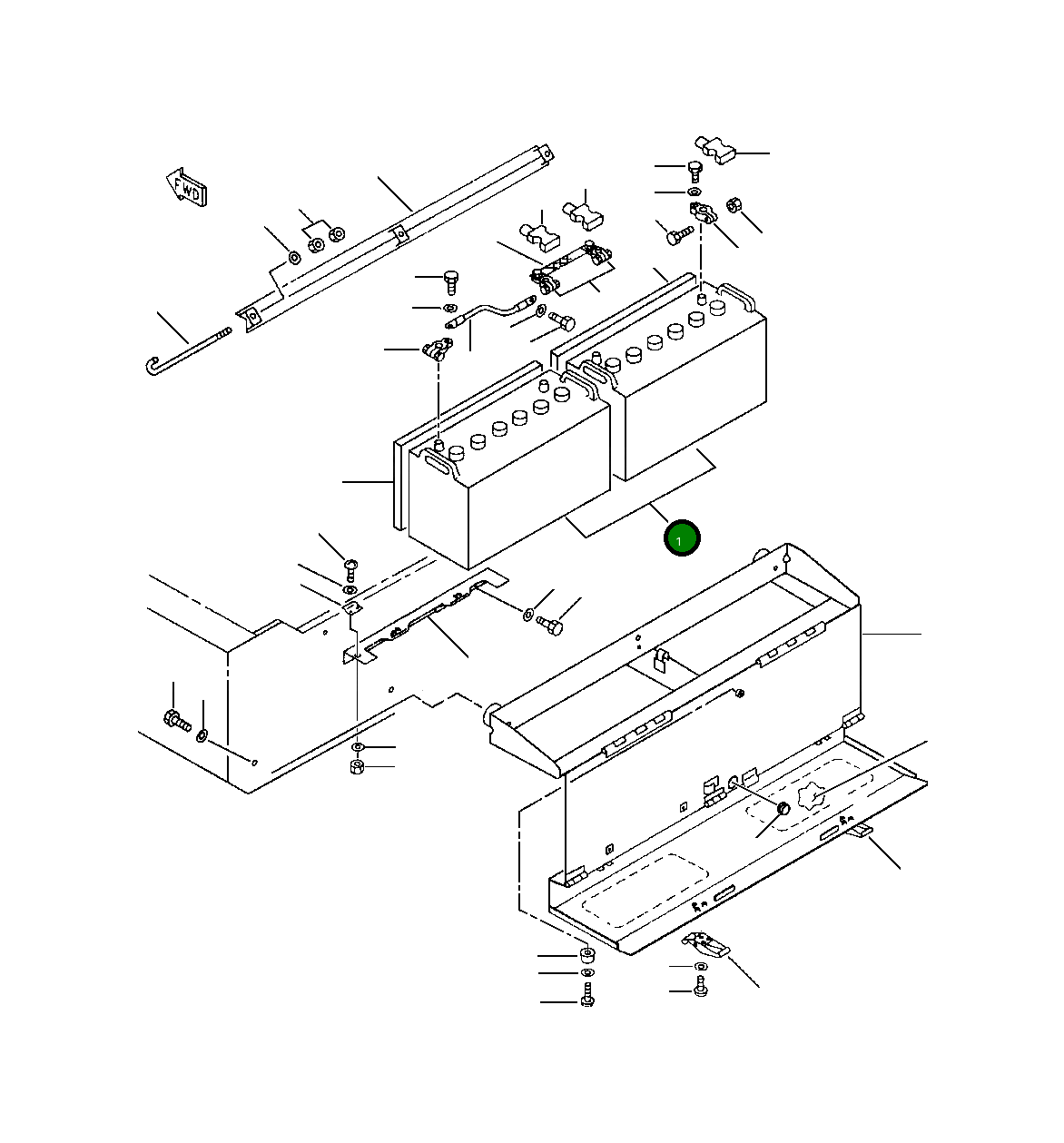 Аккумулятор WET, заряженный 1269 029 H1 Komatsu