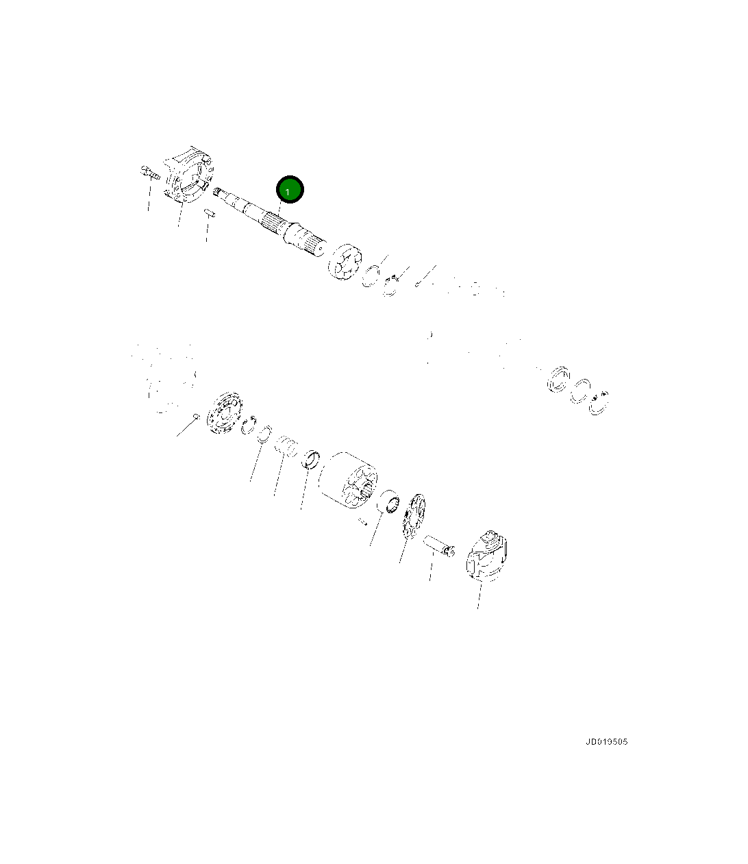 Вал 708-1H-32160 Komatsu