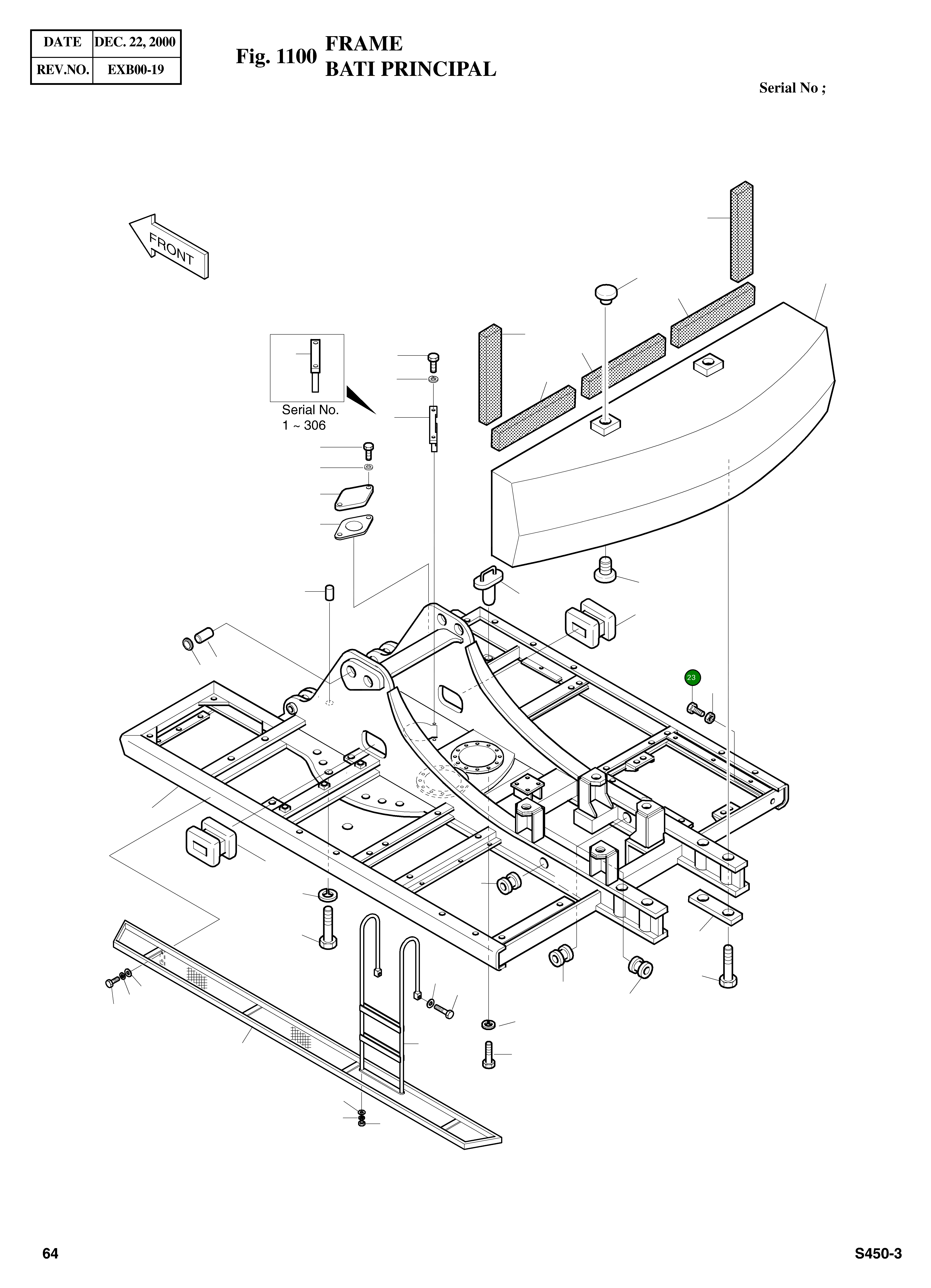 Болт M20X2.5X70 S0528061 Komatsu
