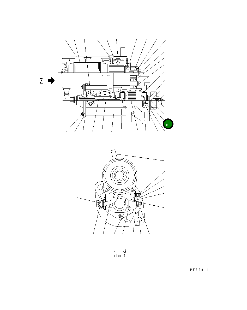 Вал YMX0283810040 Komatsu