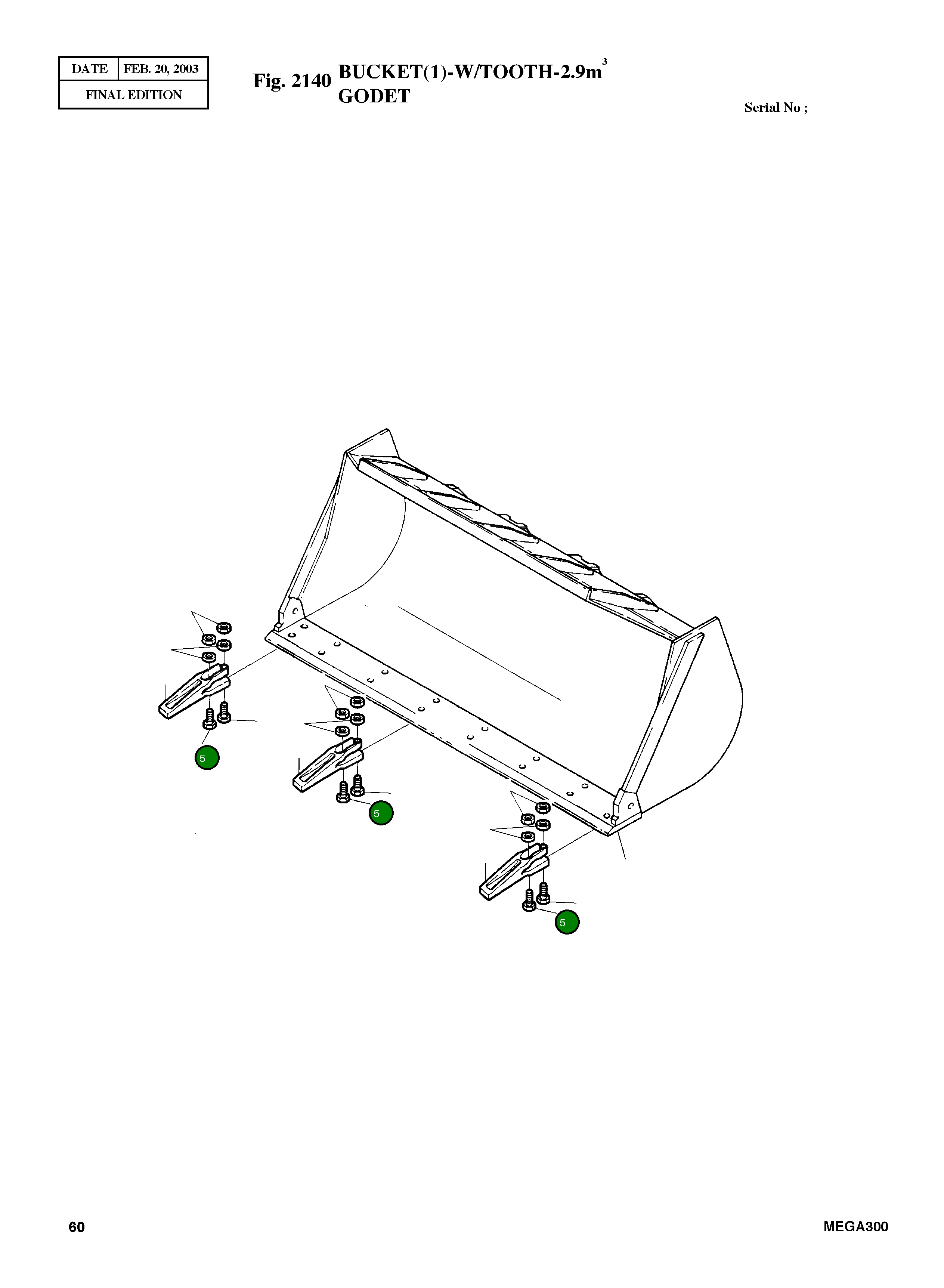 Болт M24X3.0X100 S0534663 Komatsu