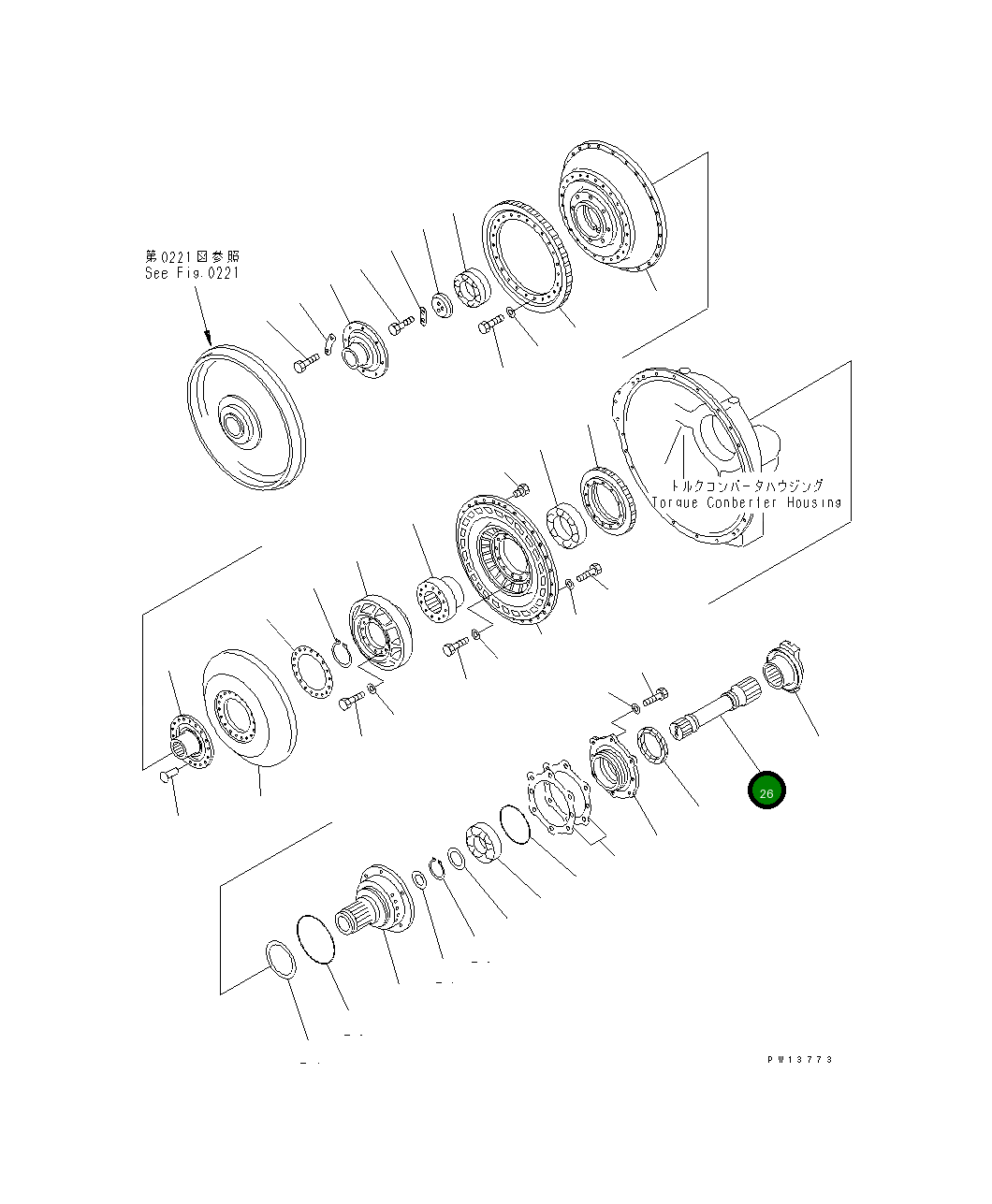Вал 15A-13-11650 Komatsu