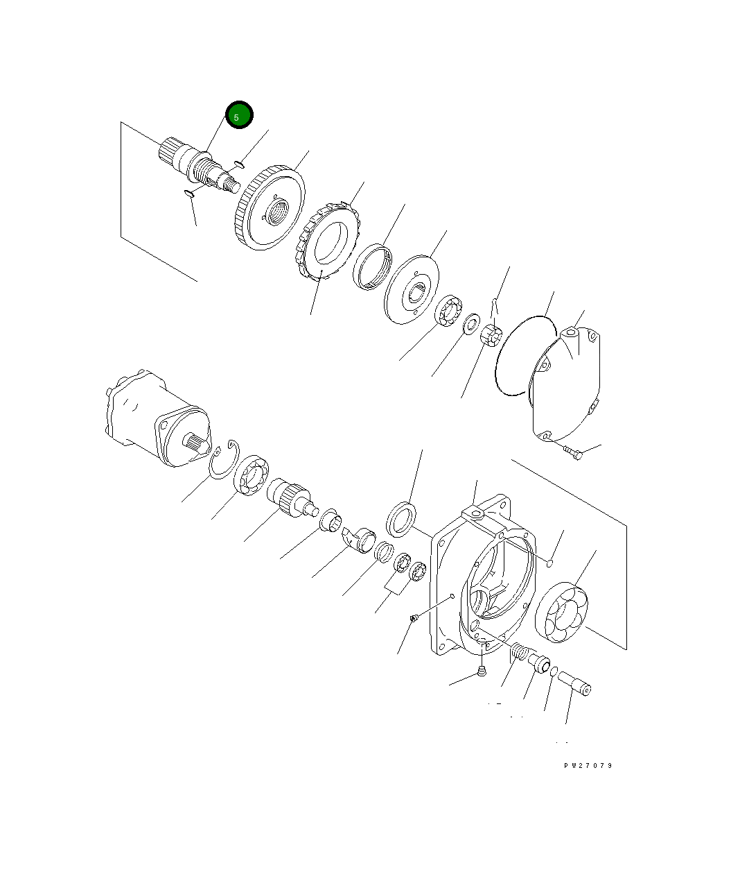 Вал UNDC3101030 Komatsu