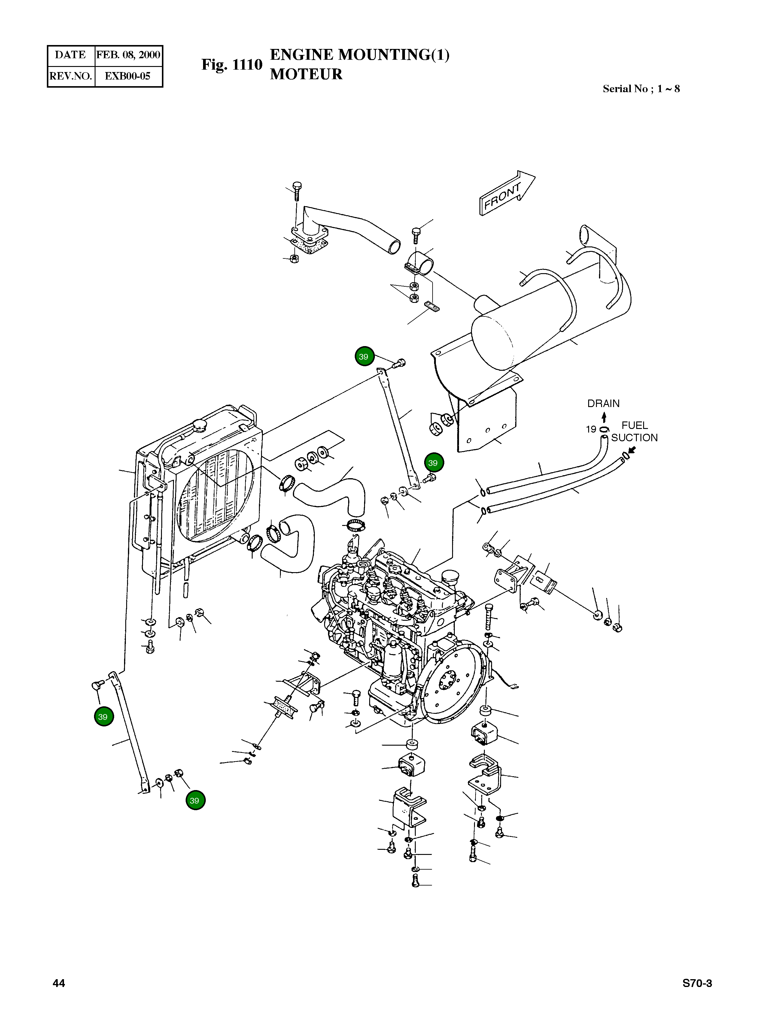 Болт M16X1.5X35 S0721351 Komatsu