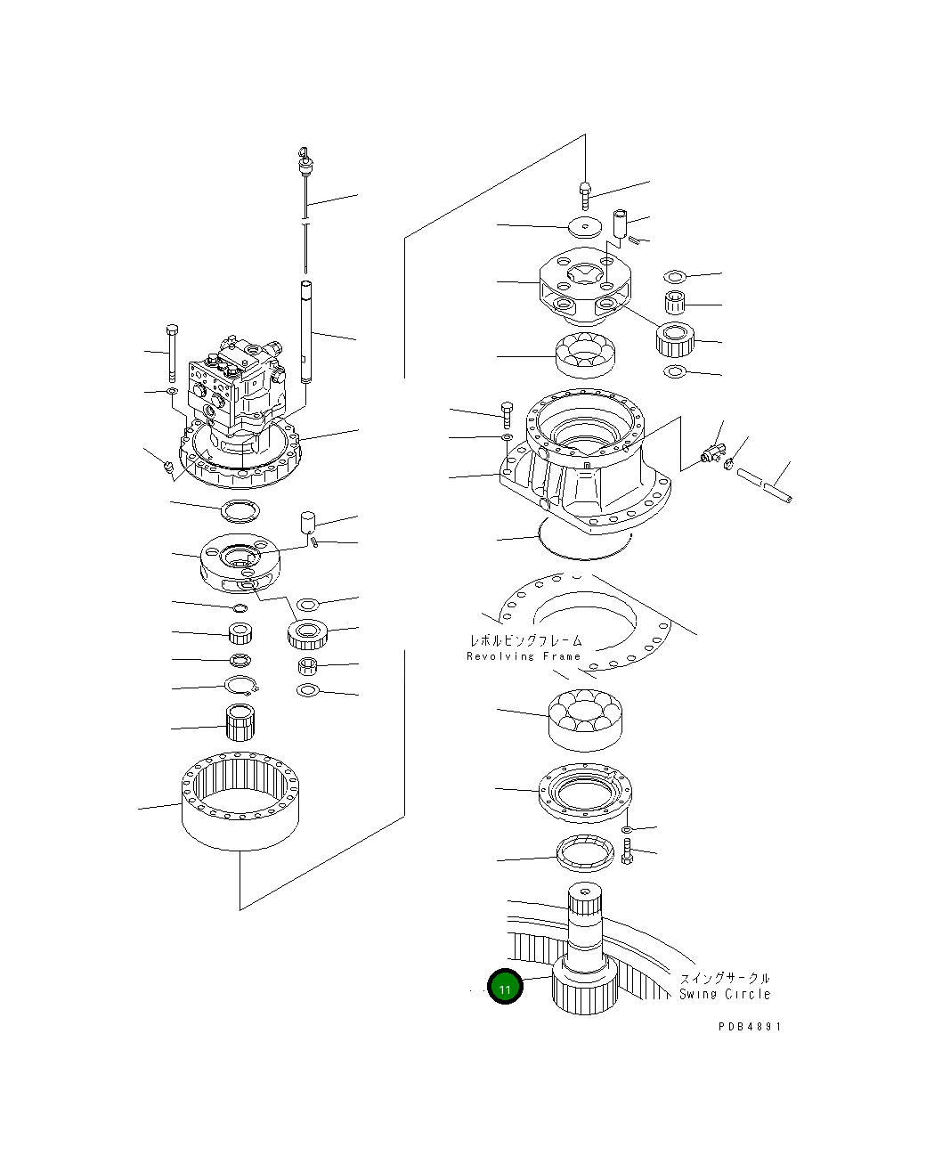 Вал 20Y-26-68110 Komatsu