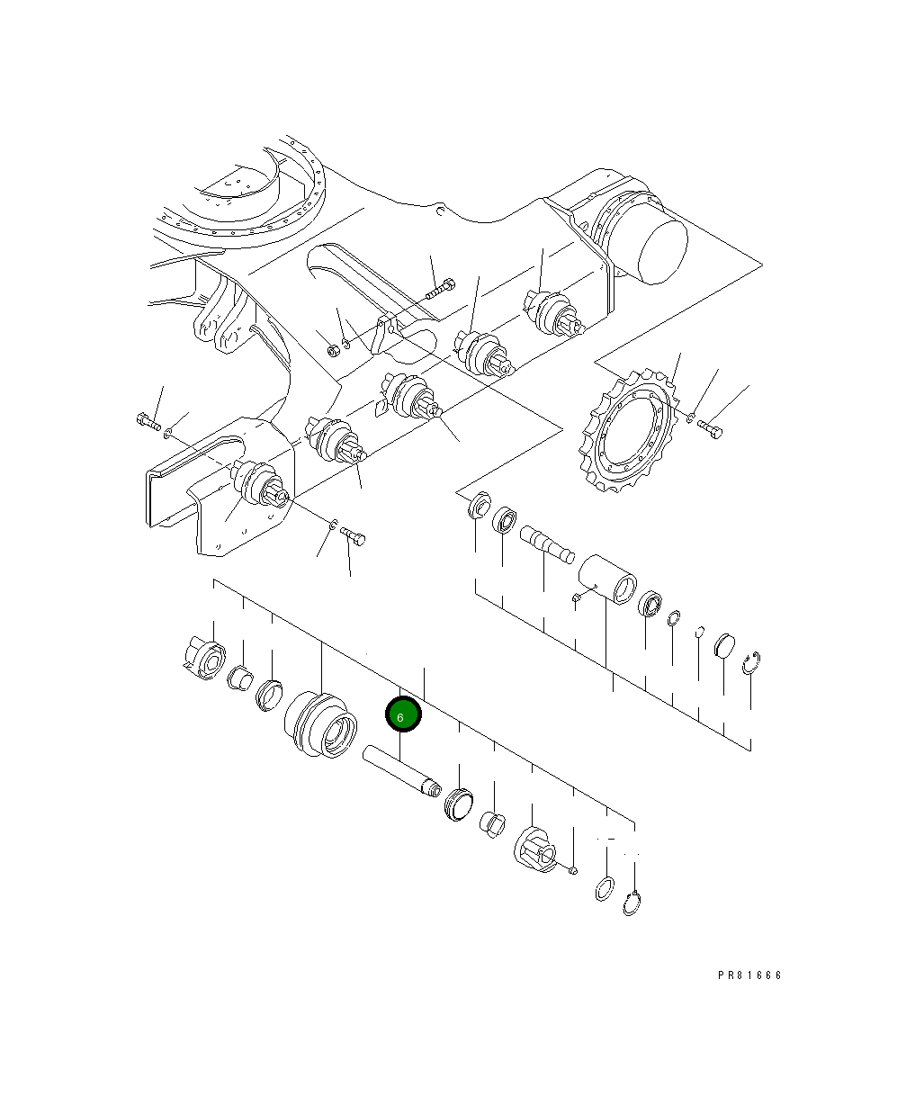 Вал YM172187-37320 Komatsu