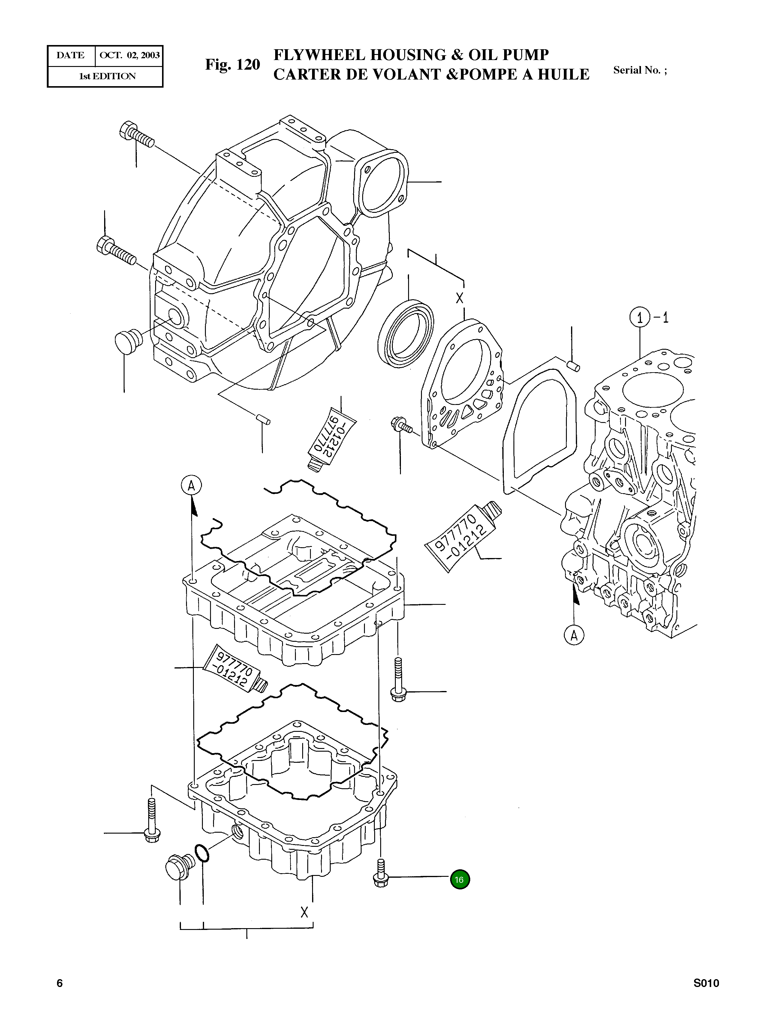 Болт M6X10 26106-060102 Komatsu
