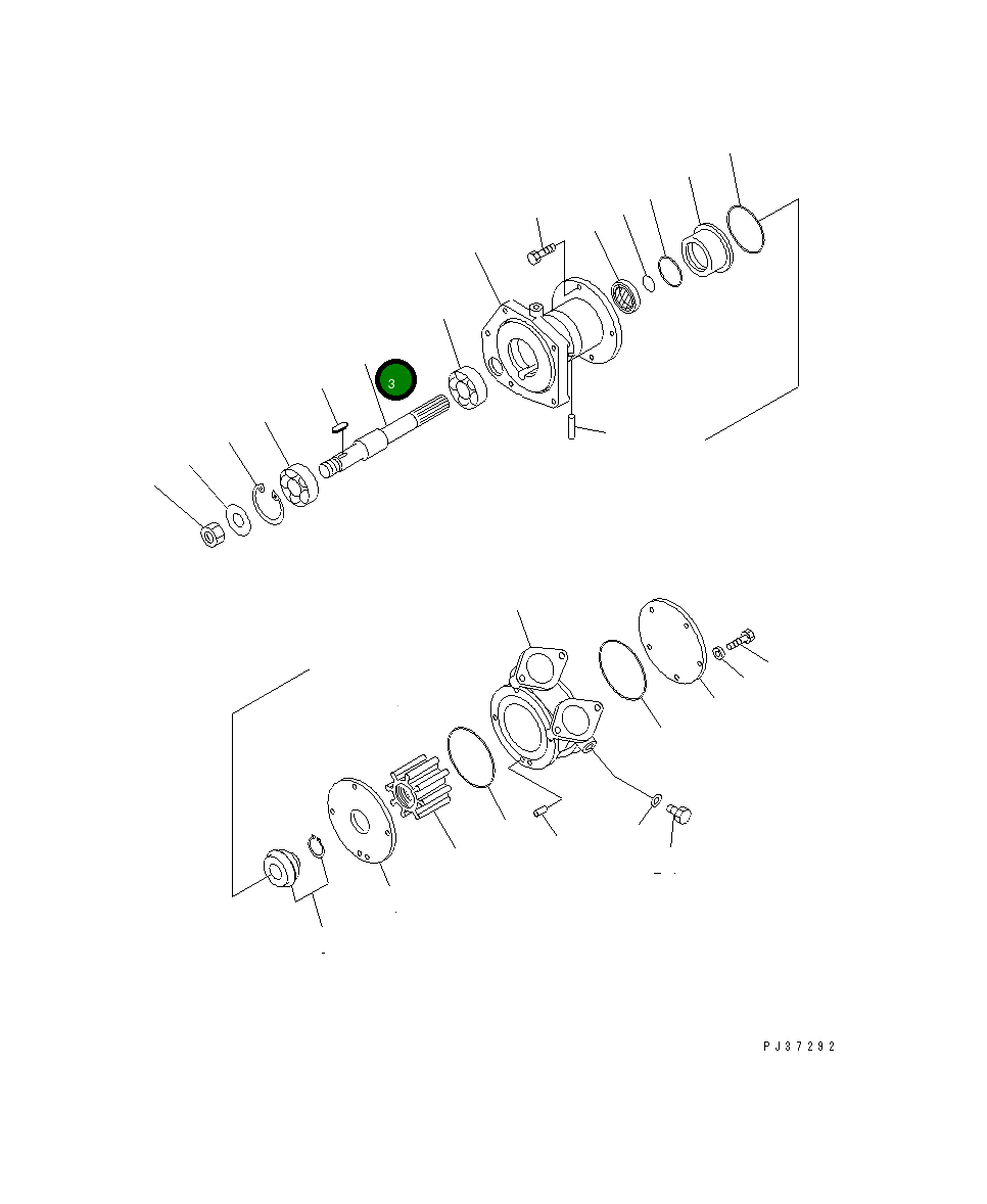 Вал KY15903-30330 Komatsu