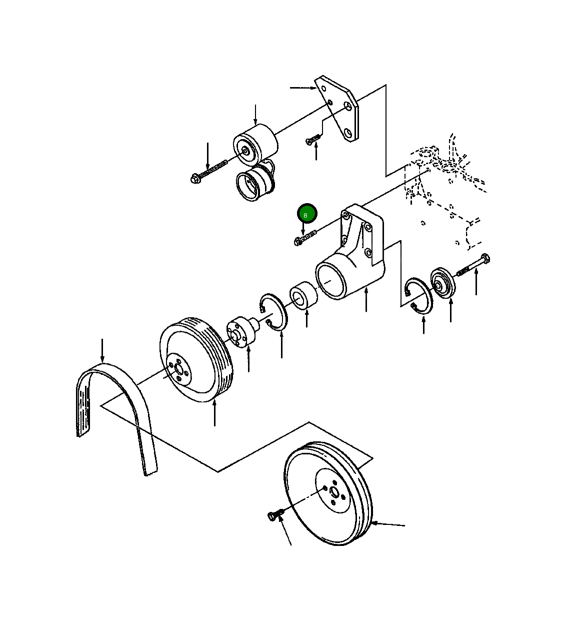 Болт (M8x1.25x40) 1304 617 H1 Komatsu