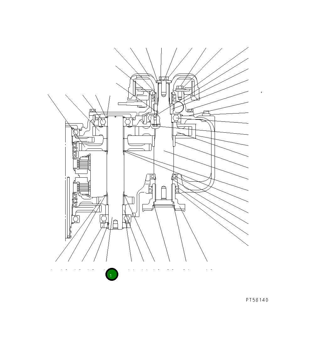 Вал DC77G2005000 Komatsu