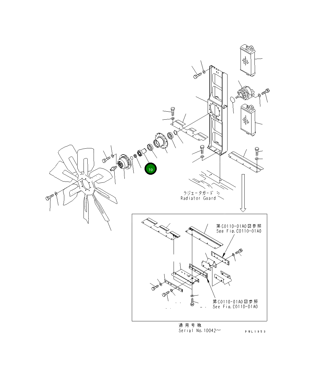 Вал 19M-03-12410 Komatsu
