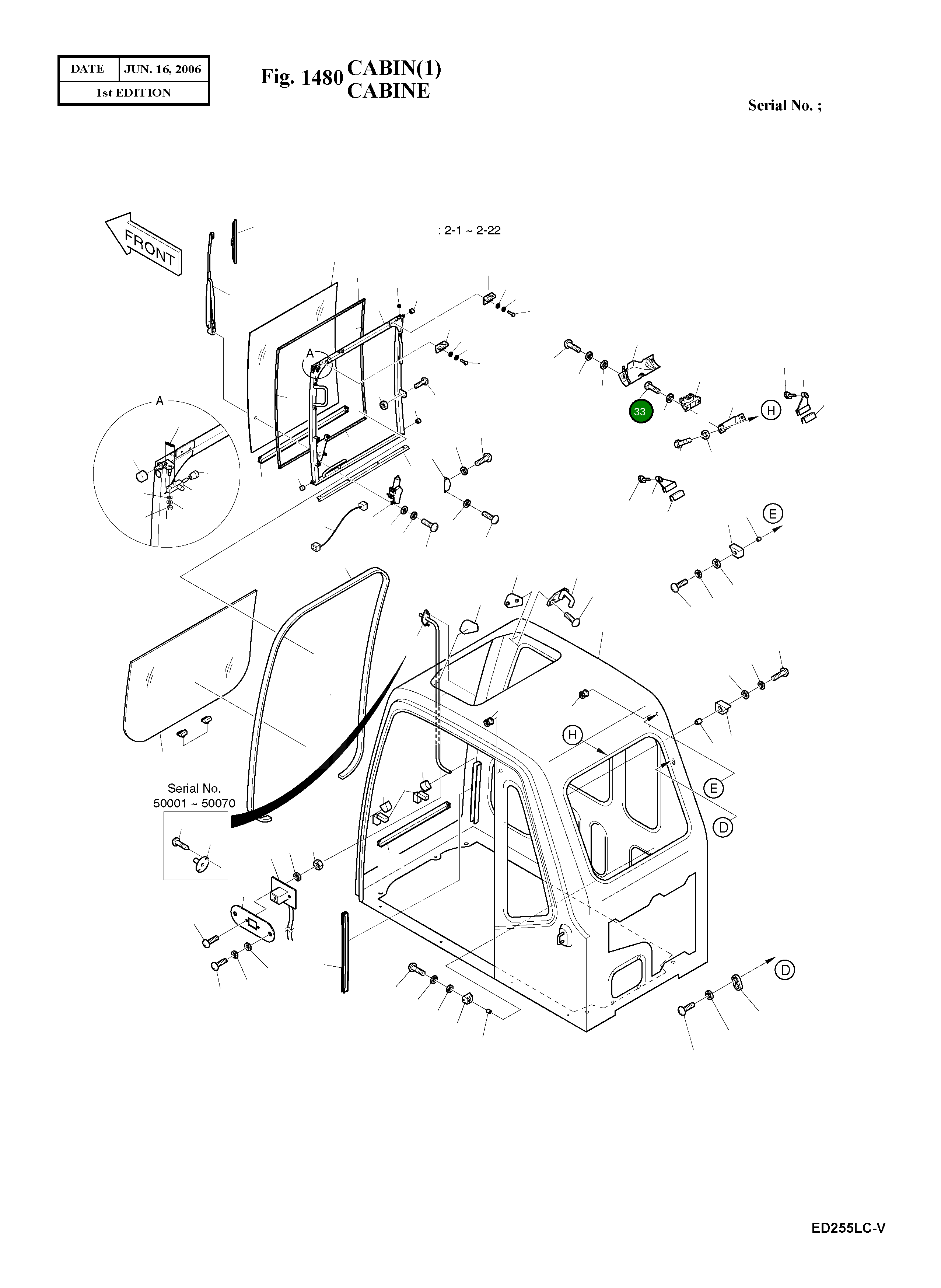 Болт M8X1.25X20 2120-2166D5 Komatsu