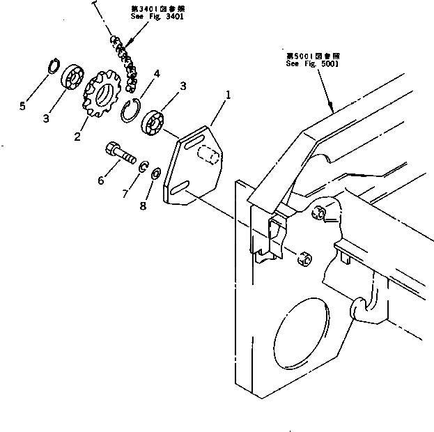 Ведущая звезда 268-05-05502 Komatsu
