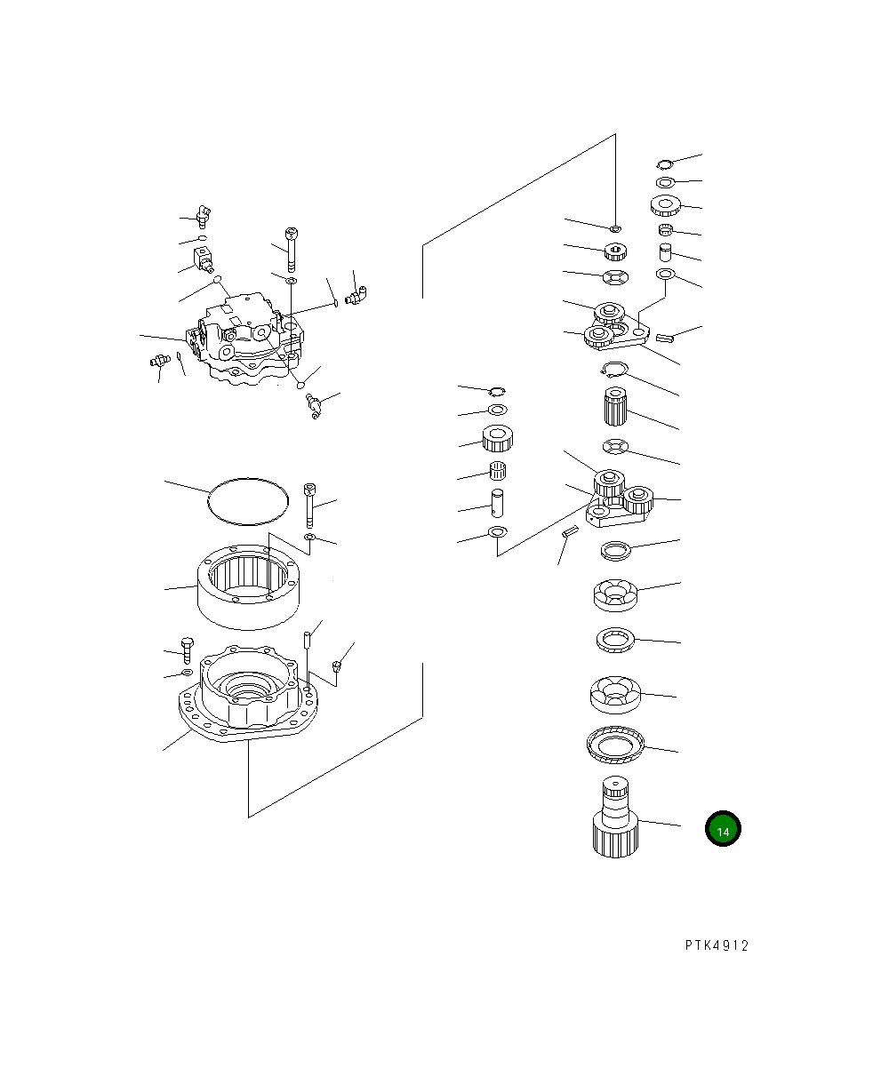 Вал 20U-26-31110 Komatsu