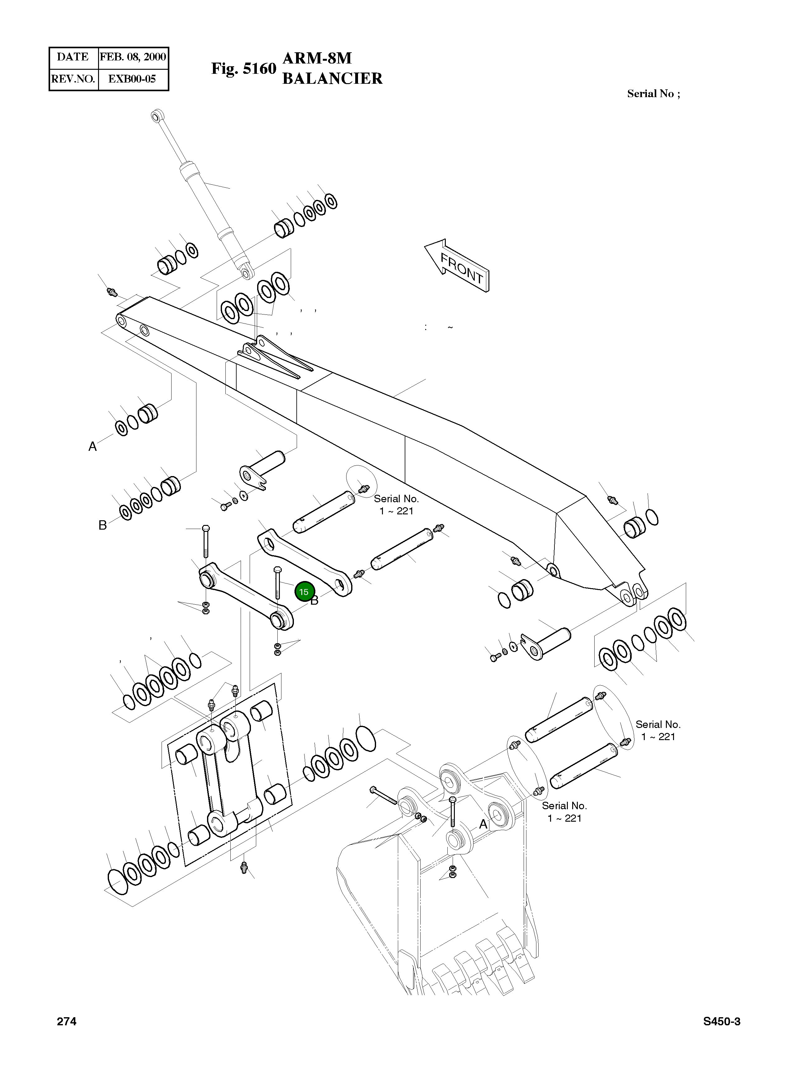 Болт M20X2.5X150 S0571661 Komatsu