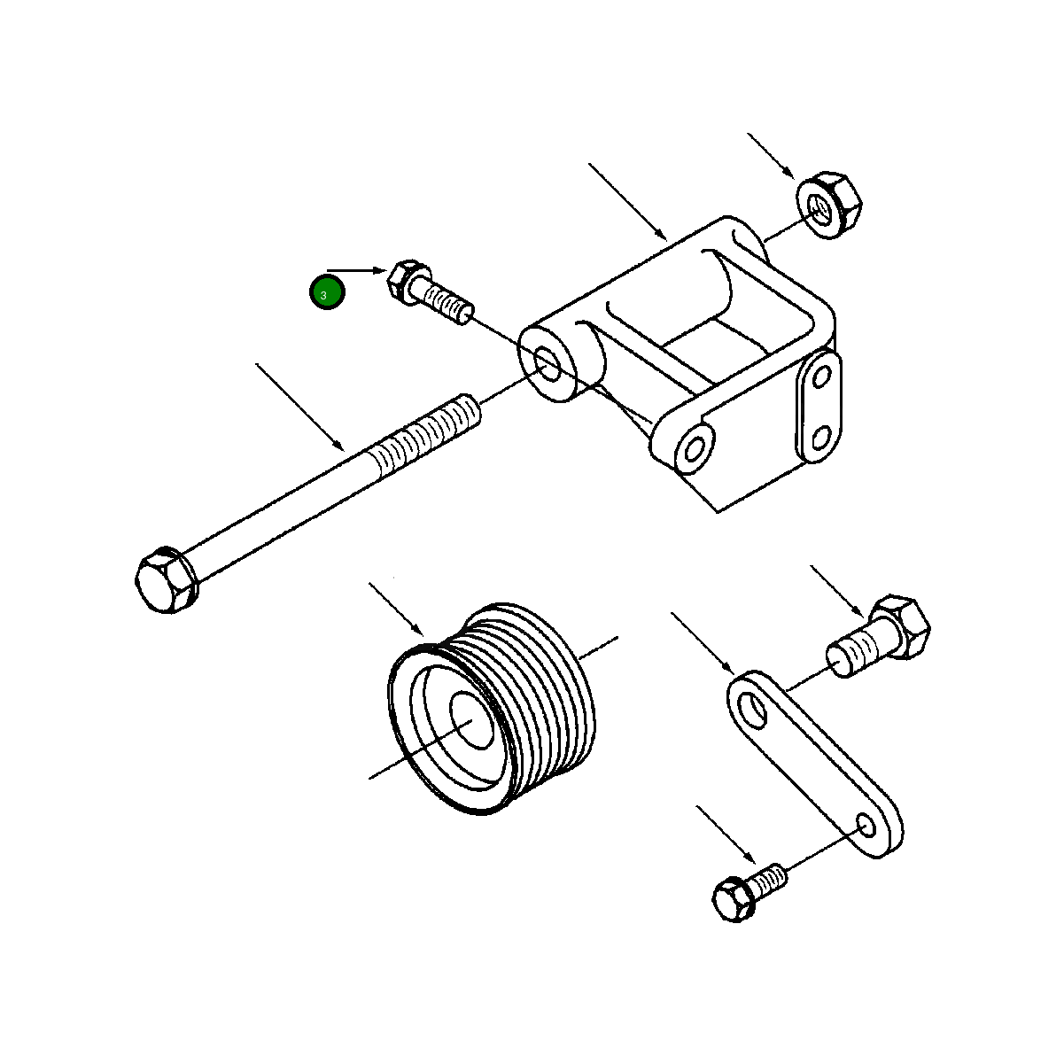 Болт (M8x1.25x25) 1240 142 H1 Komatsu