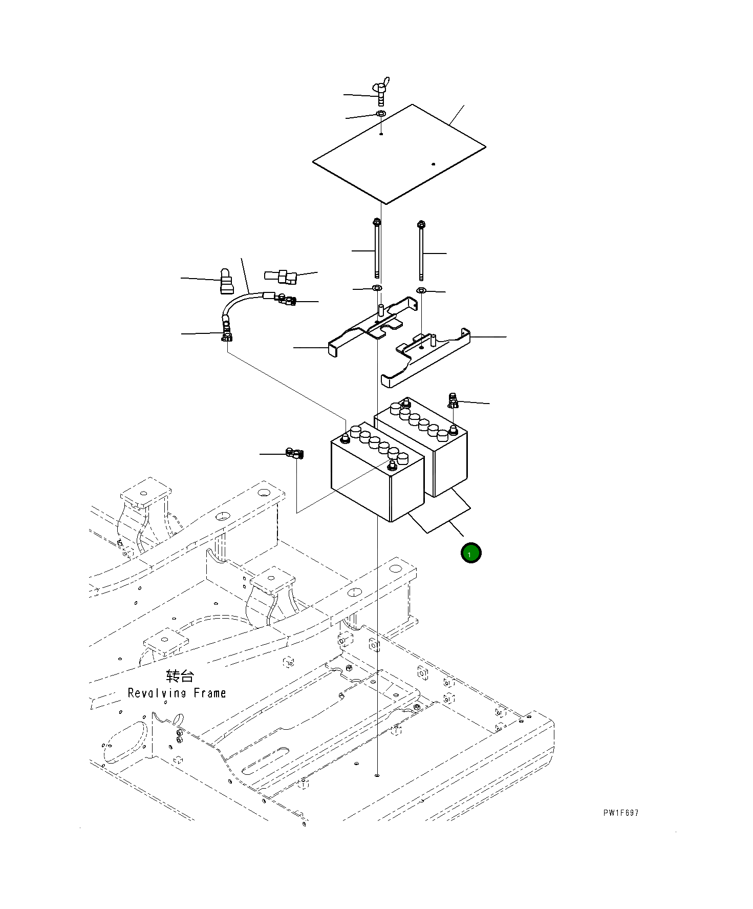 Аккумулятор WET (95D31R) 202-06-D1111 Komatsu