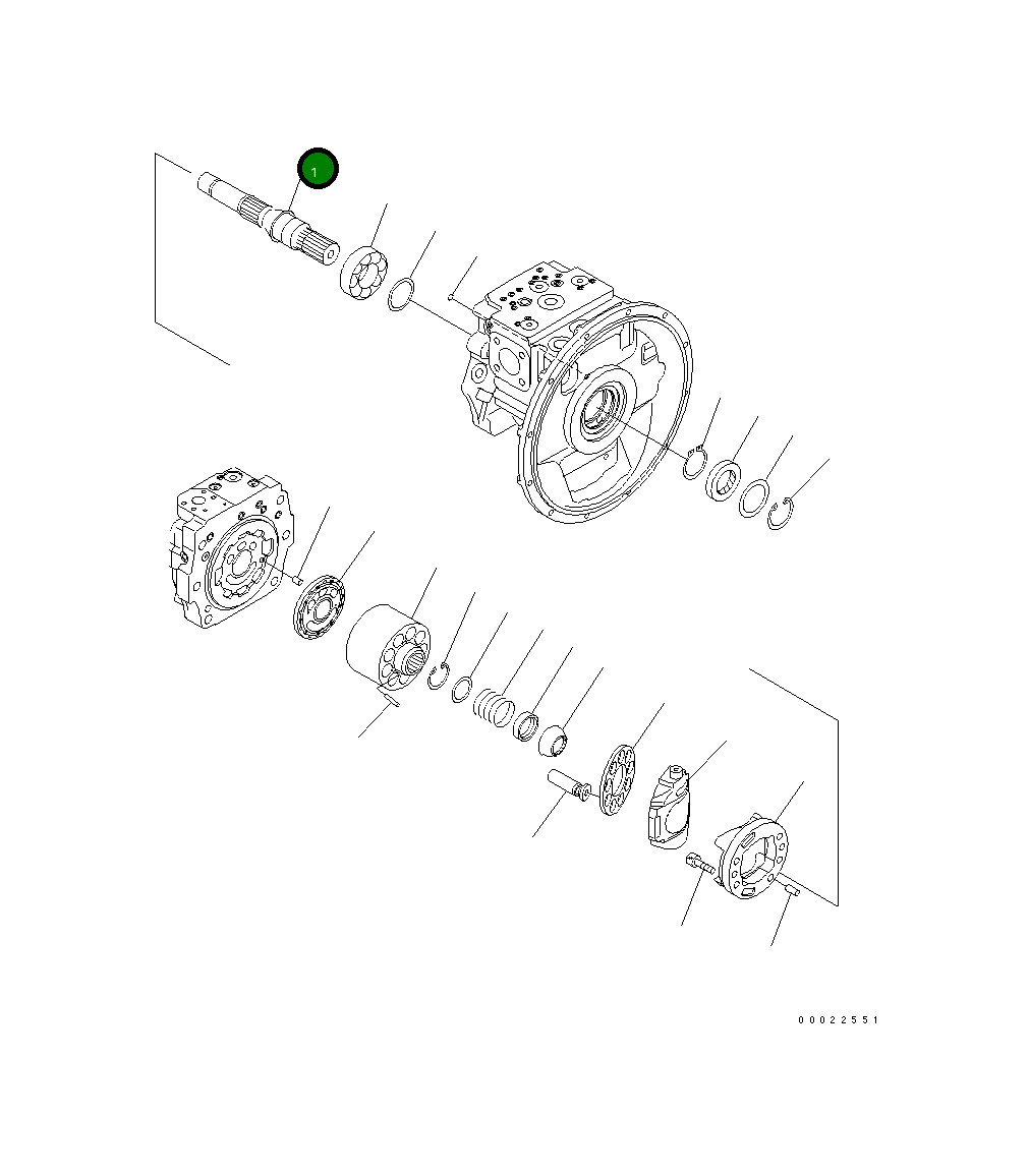 Вал 708-1G-12110 Komatsu
