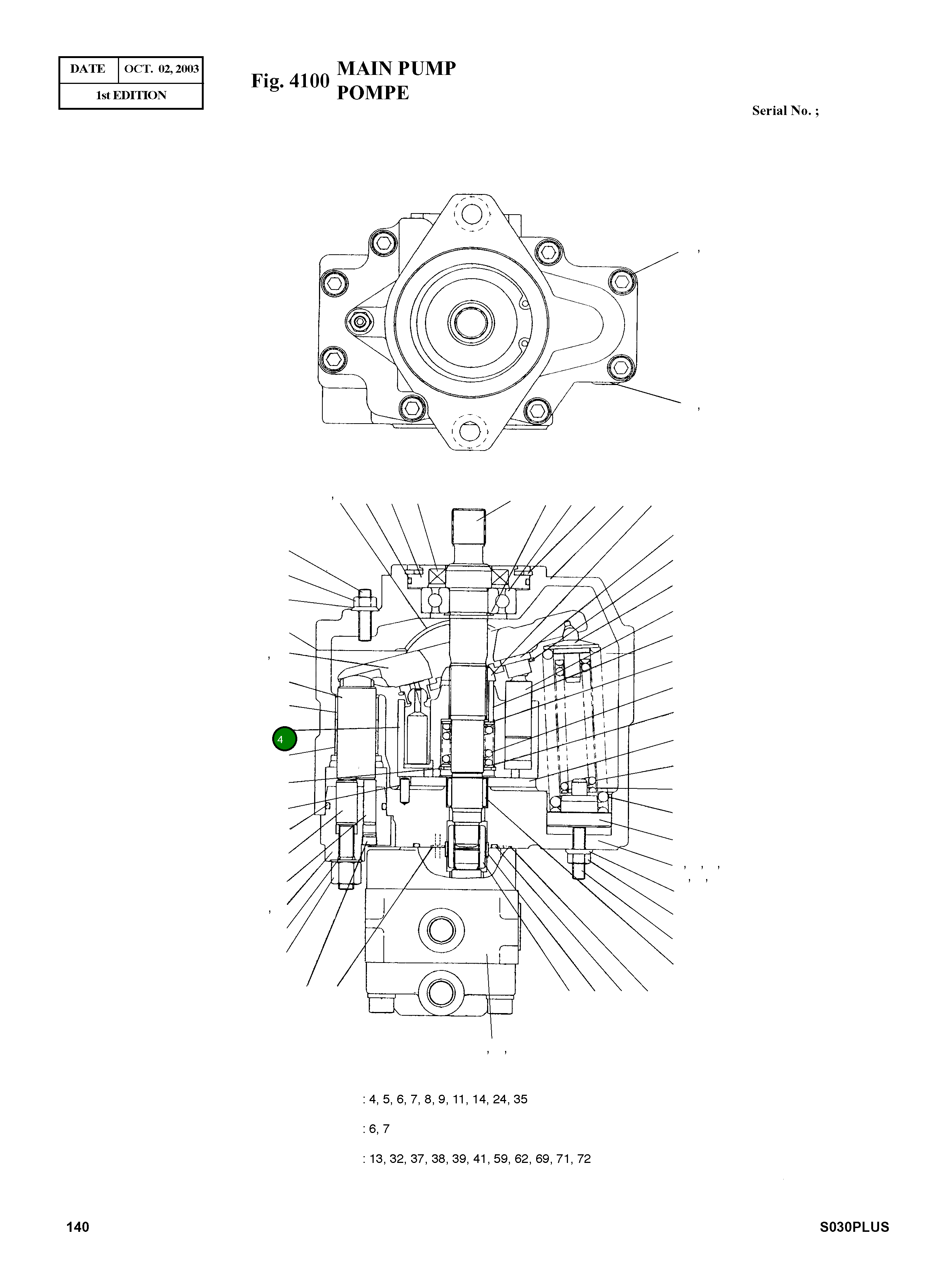 Барабан цилиндра FZD-4020-1-04 Komatsu