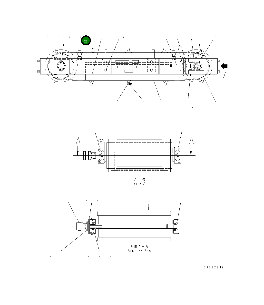 Вал MFS0000281 Komatsu
